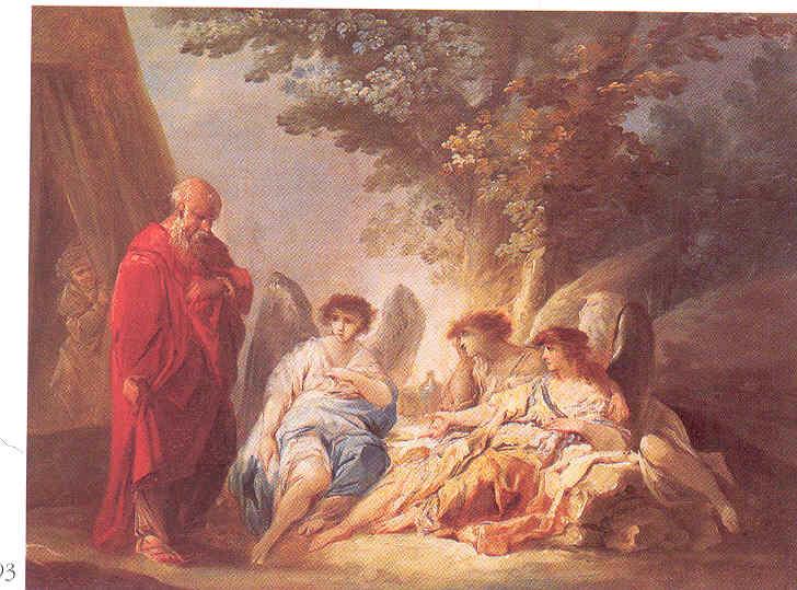Wikioo.org - The Encyclopedia of Fine Arts - Painting, Artwork by Jacques Gamelin - Abraham visité par trois anges