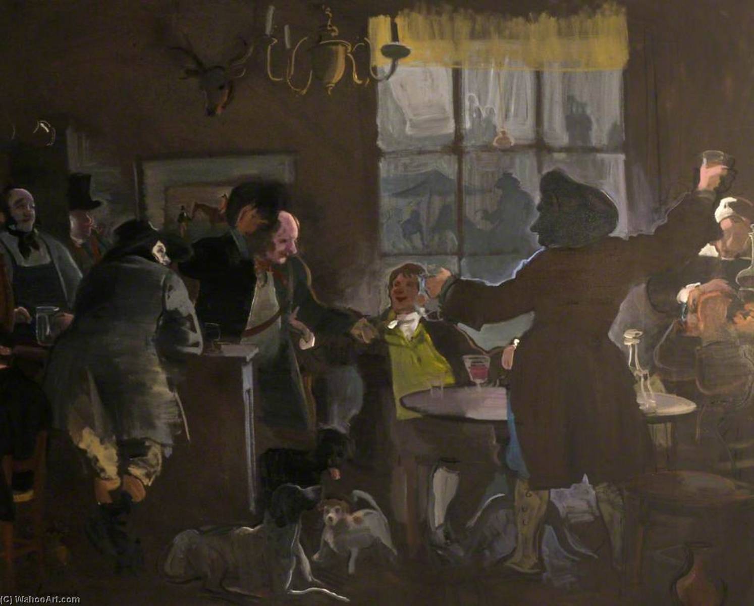 Wikioo.org - The Encyclopedia of Fine Arts - Painting, Artwork by Alexander Goudie - 'Getting Fou and Unco Happy'