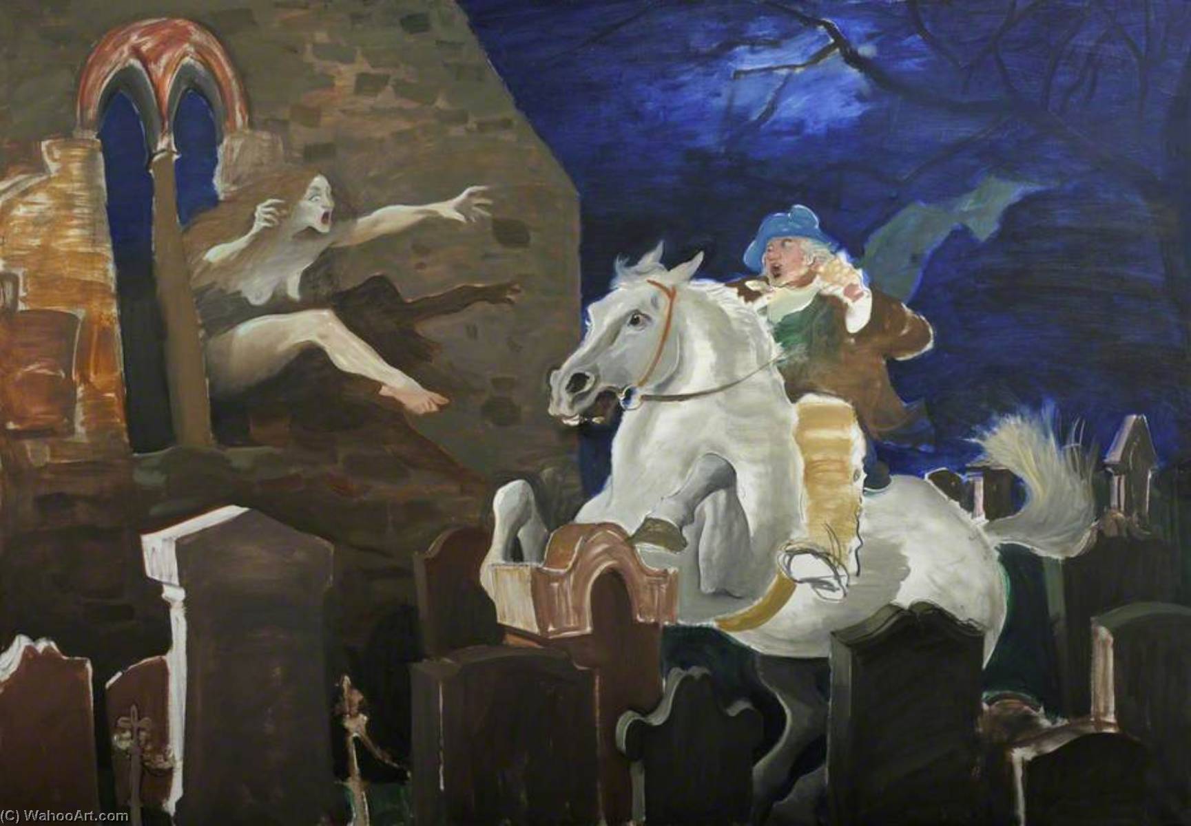 Wikioo.org - The Encyclopedia of Fine Arts - Painting, Artwork by Alexander Goudie - 'Scarcely Had He Maggie Rallied'