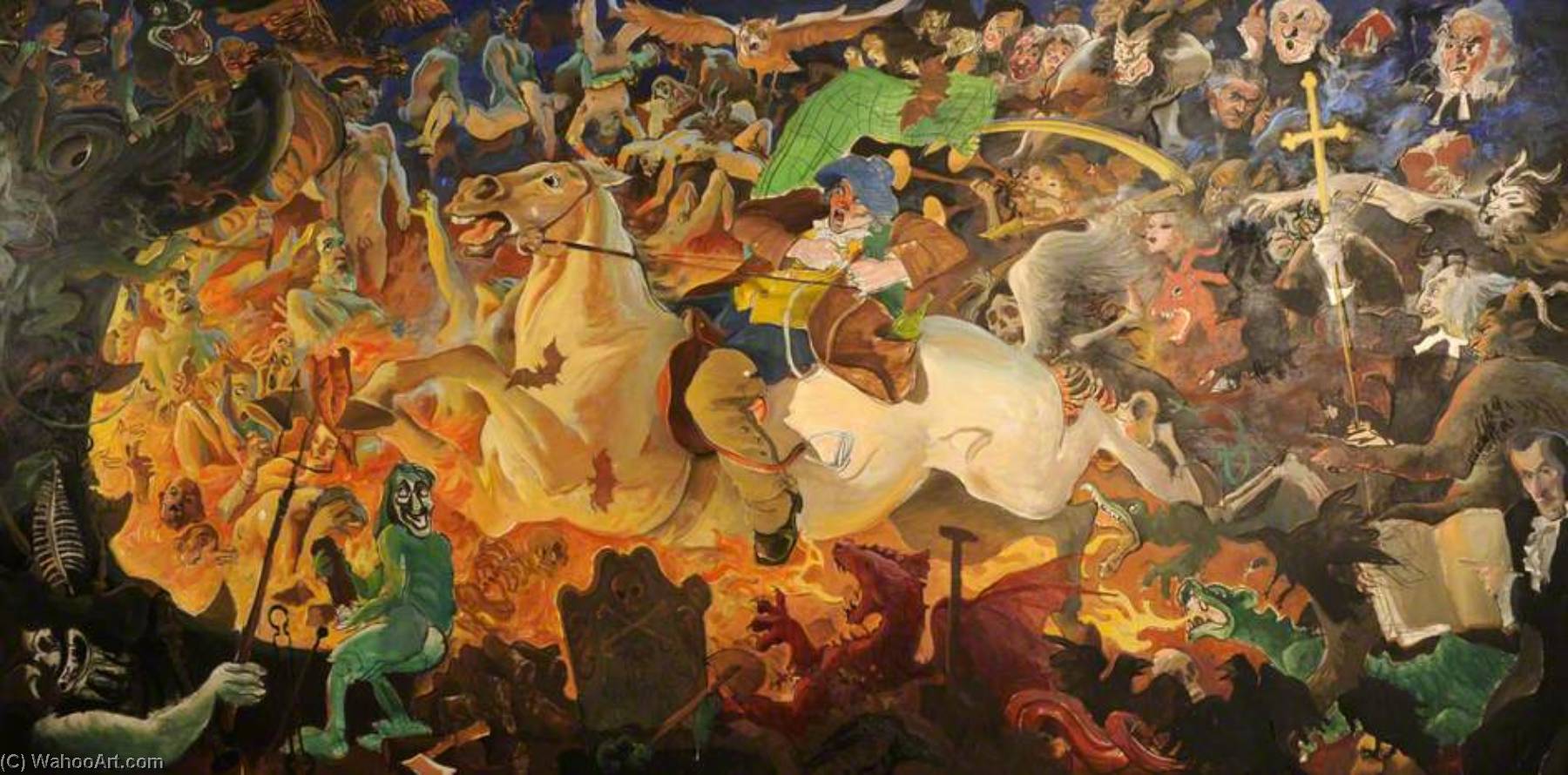 Wikioo.org - The Encyclopedia of Fine Arts - Painting, Artwork by Alexander Goudie - 'In Hell They'll Roast Thee Like a Herrin'