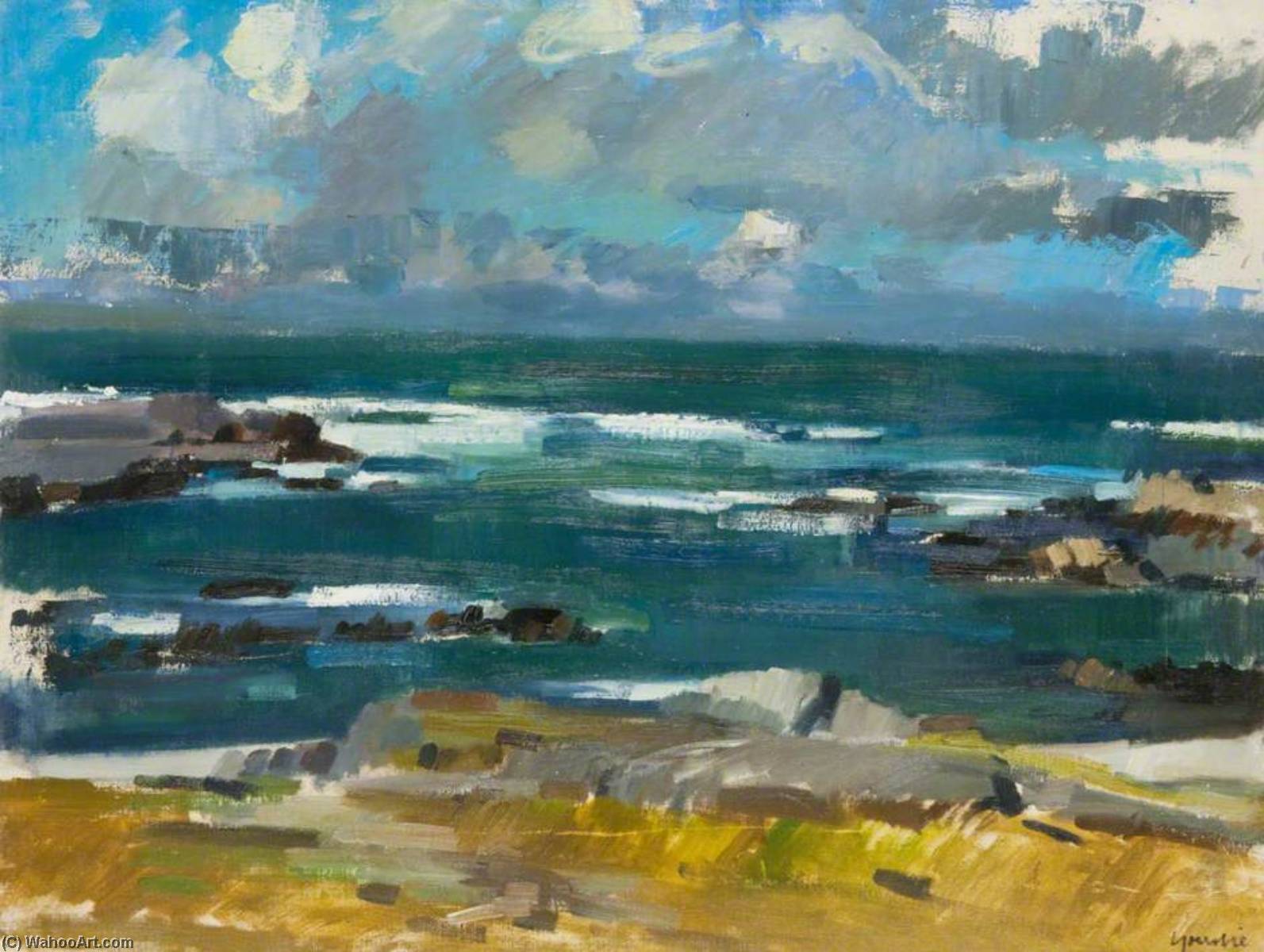 Wikioo.org - The Encyclopedia of Fine Arts - Painting, Artwork by Alexander Goudie - The Atlantic from Colonsay, Early Autumn