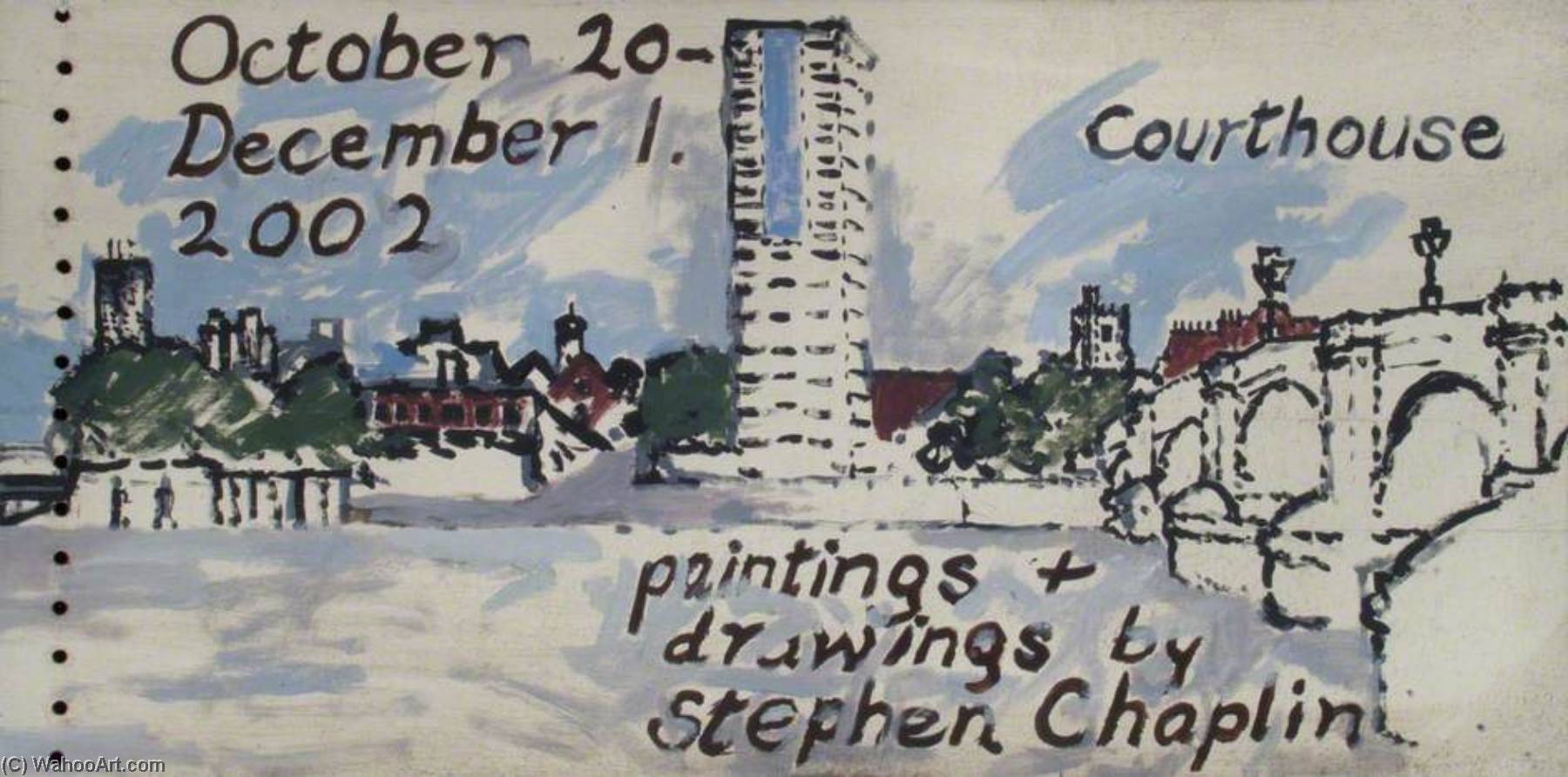 Wikioo.org – L'Enciclopedia delle Belle Arti - Pittura, Opere di Stephen Chaplin - Putney Bridge e Putney Piattaforma , Londra ( dittico , pannello di sinistra )