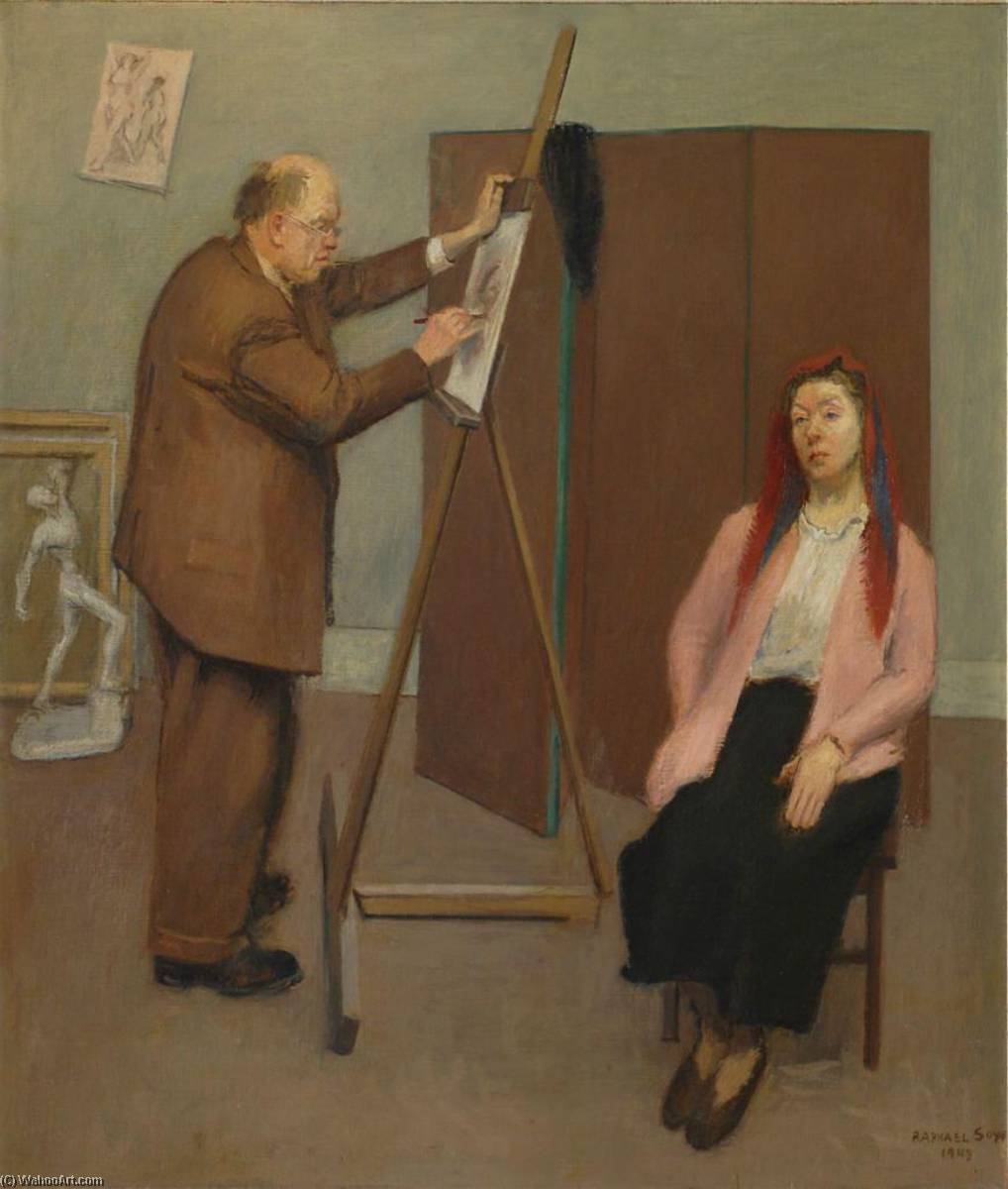 Wikioo.org - The Encyclopedia of Fine Arts - Painting, Artwork by Raphael Soyer - Marussia and David Burliuk