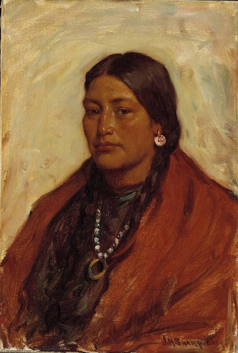 Wikioo.org - The Encyclopedia of Fine Arts - Painting, Artwork by Joseph Henry Sharp - Medicine Shield, Crow Squaw