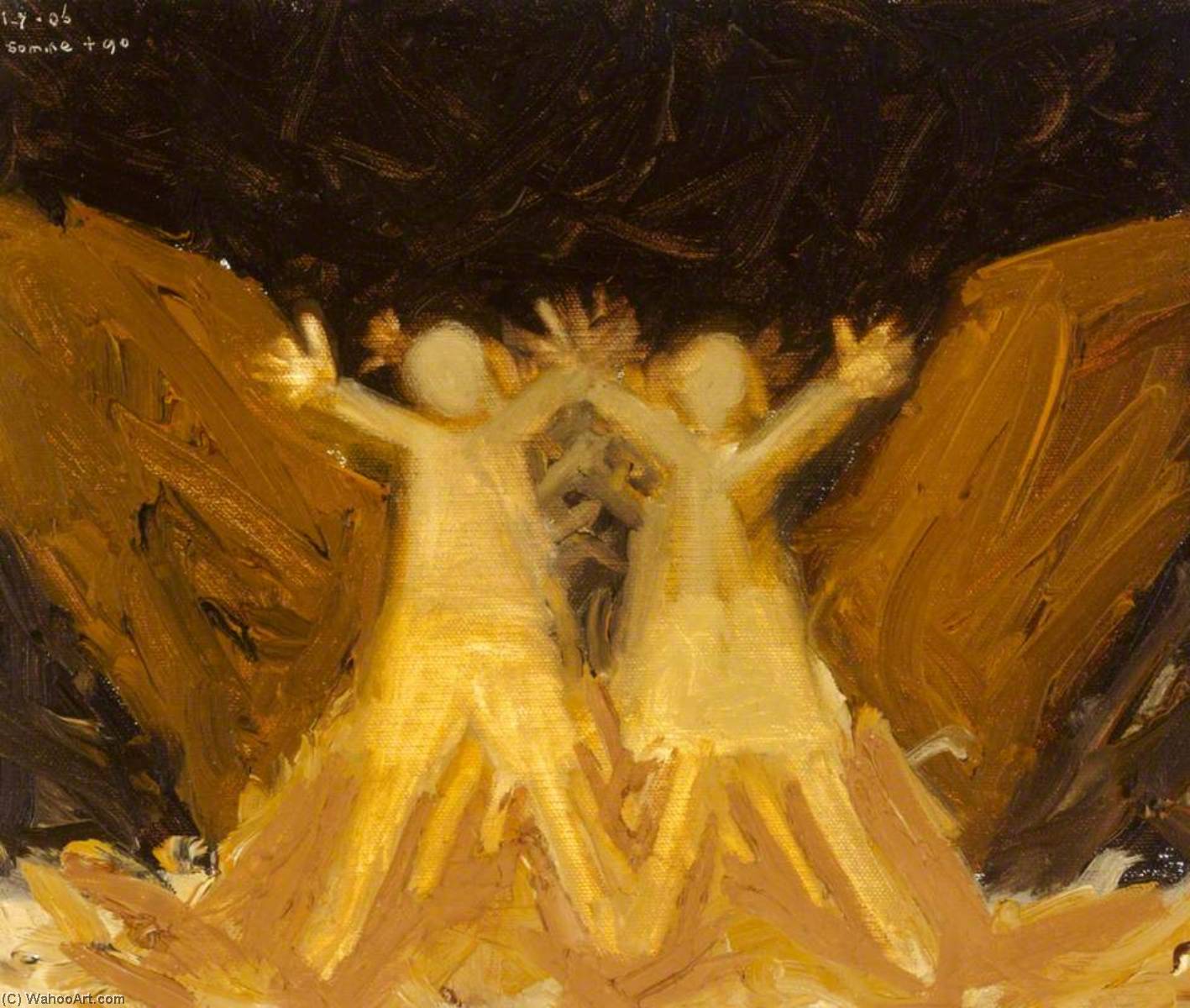 Wikioo.org - The Encyclopedia of Fine Arts - Painting, Artwork by Stephen Chaplin - Physical Exercise between the Air Raid Shelters, Montclair House School, 1940–1941