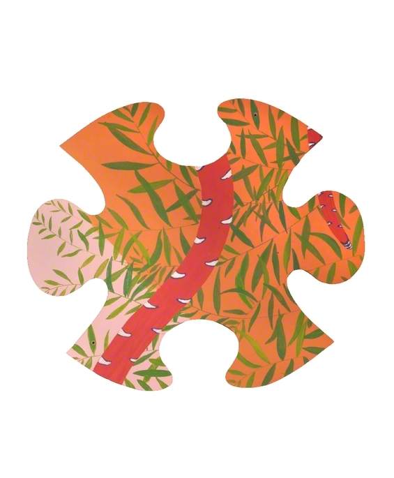 Wikioo.org - Bách khoa toàn thư về mỹ thuật - Vẽ tranh, Tác phẩm nghệ thuật Sally Court - Jungle Jigsaw Snake Tail (6 of 14)