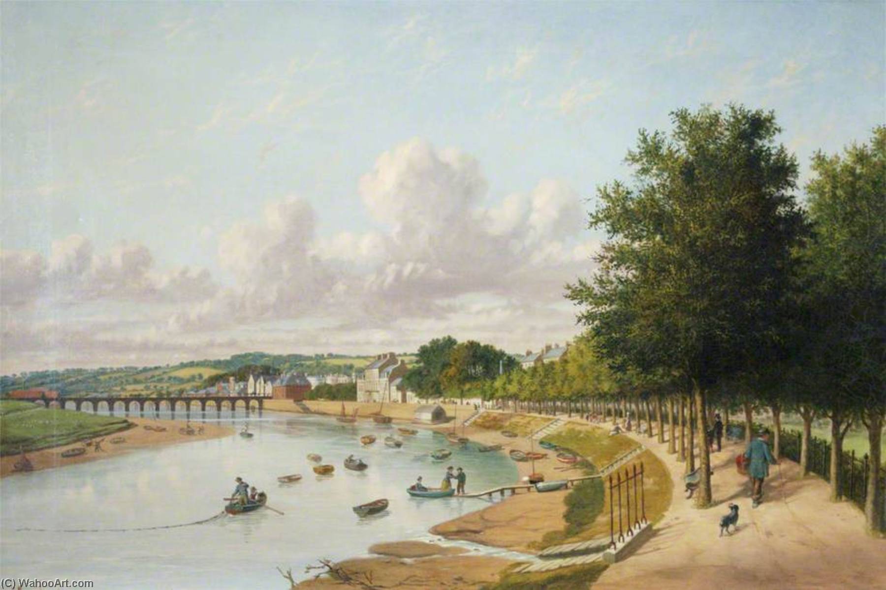 Wikioo.org - The Encyclopedia of Fine Arts - Painting, Artwork by Joseph Kennedy - Barnstaple and the River Taw, Devon