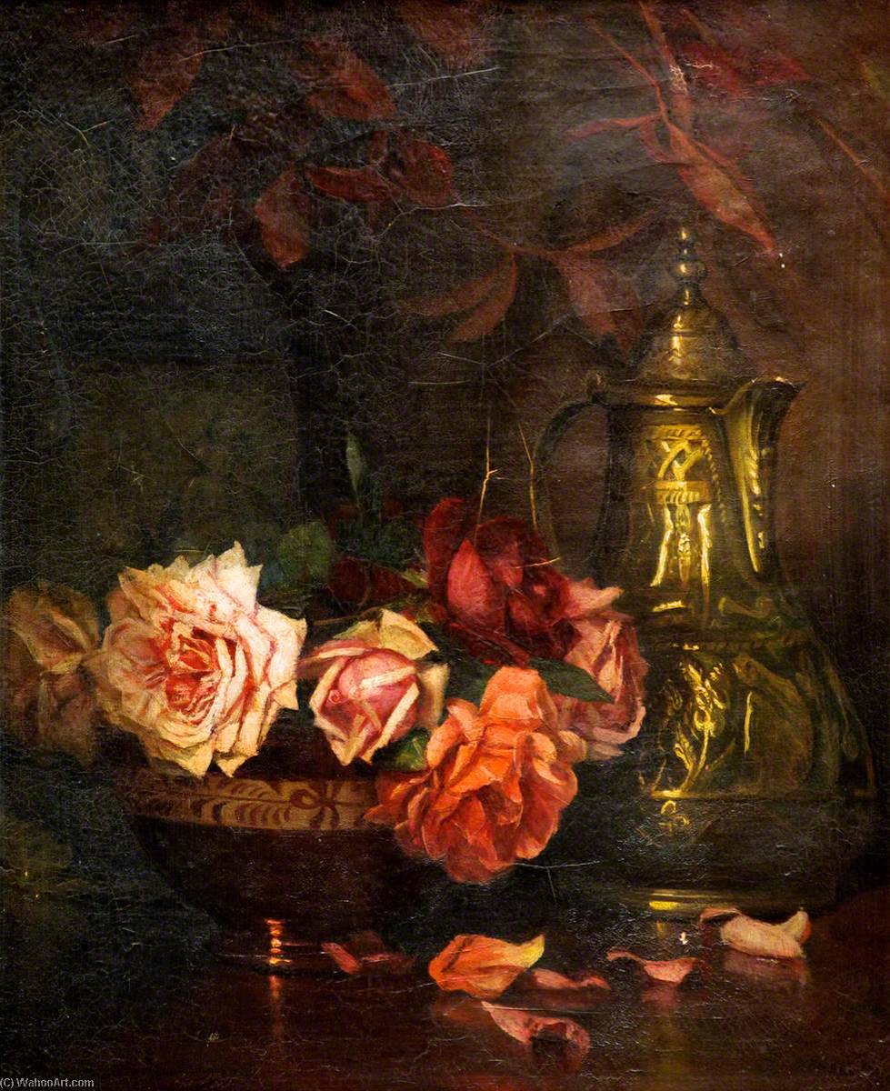 Wikioo.org - The Encyclopedia of Fine Arts - Painting, Artwork by Edward Joseph Head - A Bowl of Roses