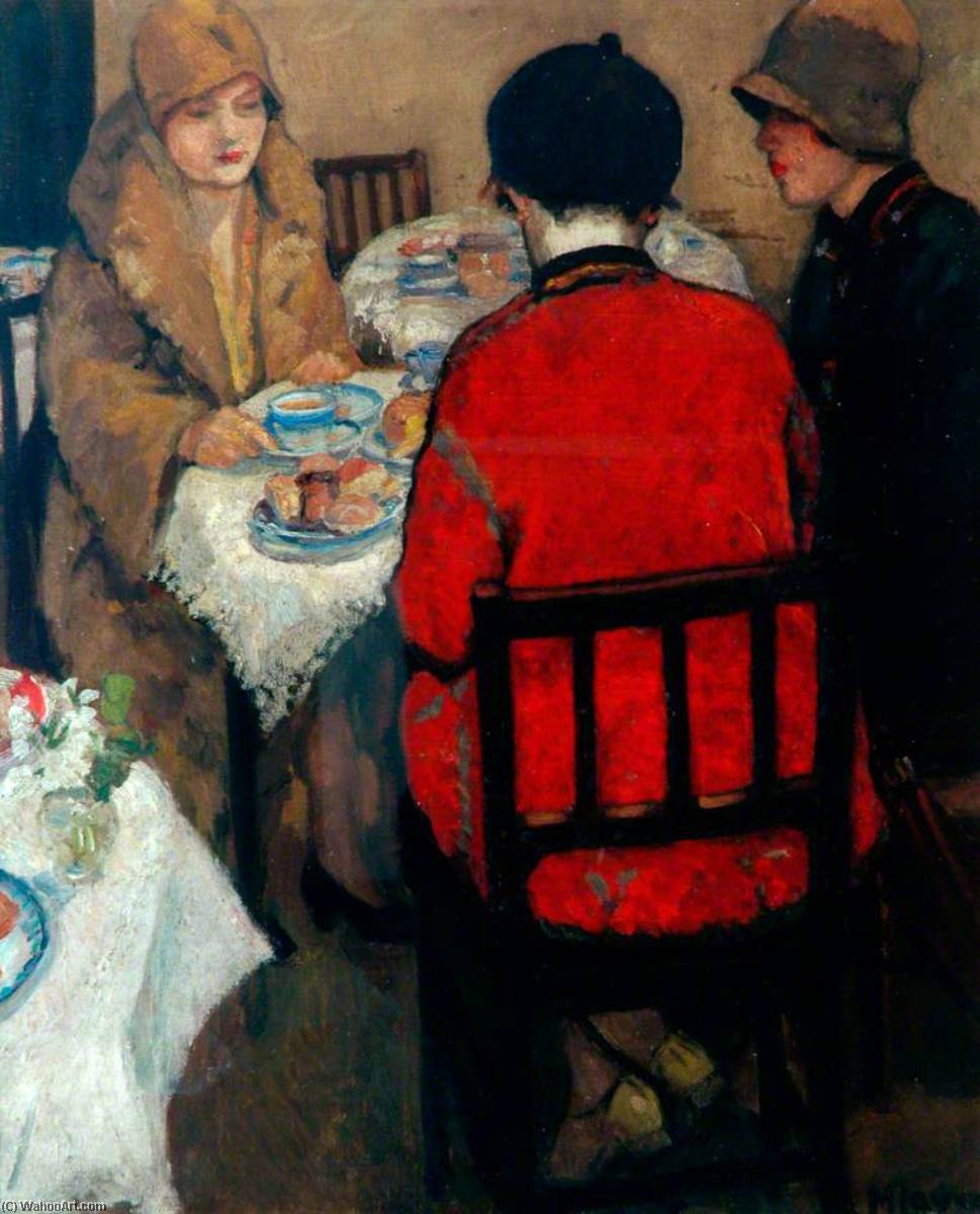 WikiOO.org - Enciclopédia das Belas Artes - Pintura, Arte por Mabel Frances Layng - The Tea Room