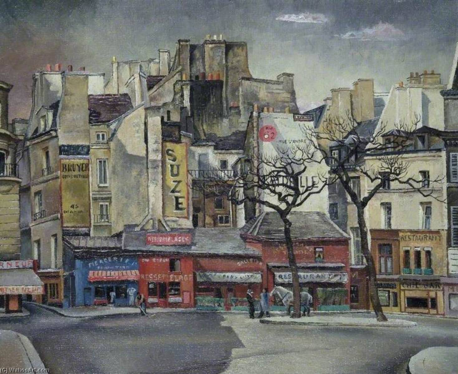 Wikioo.org - The Encyclopedia of Fine Arts - Painting, Artwork by Sine Mackinnon - Street Scene, Paris, France
