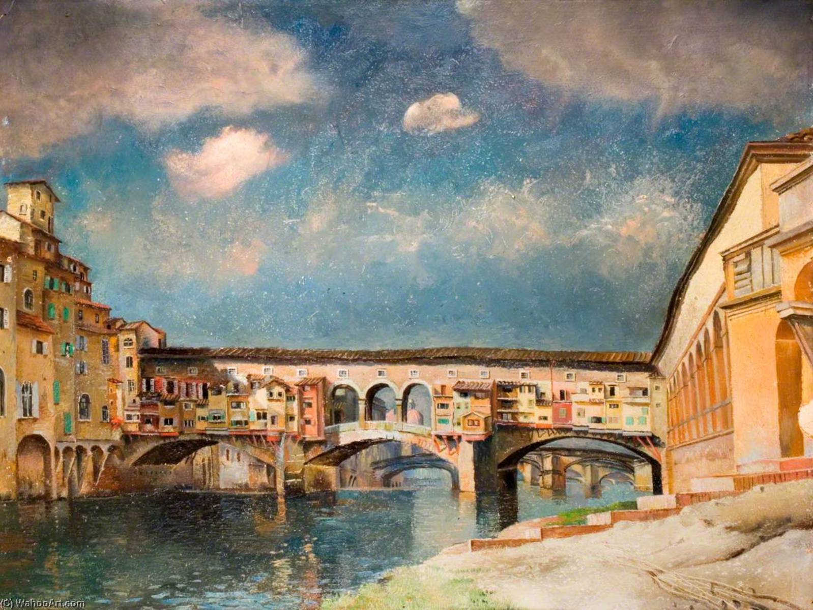 Wikioo.org - The Encyclopedia of Fine Arts - Painting, Artwork by Sine Mackinnon - Ponte Vecchio, Florence