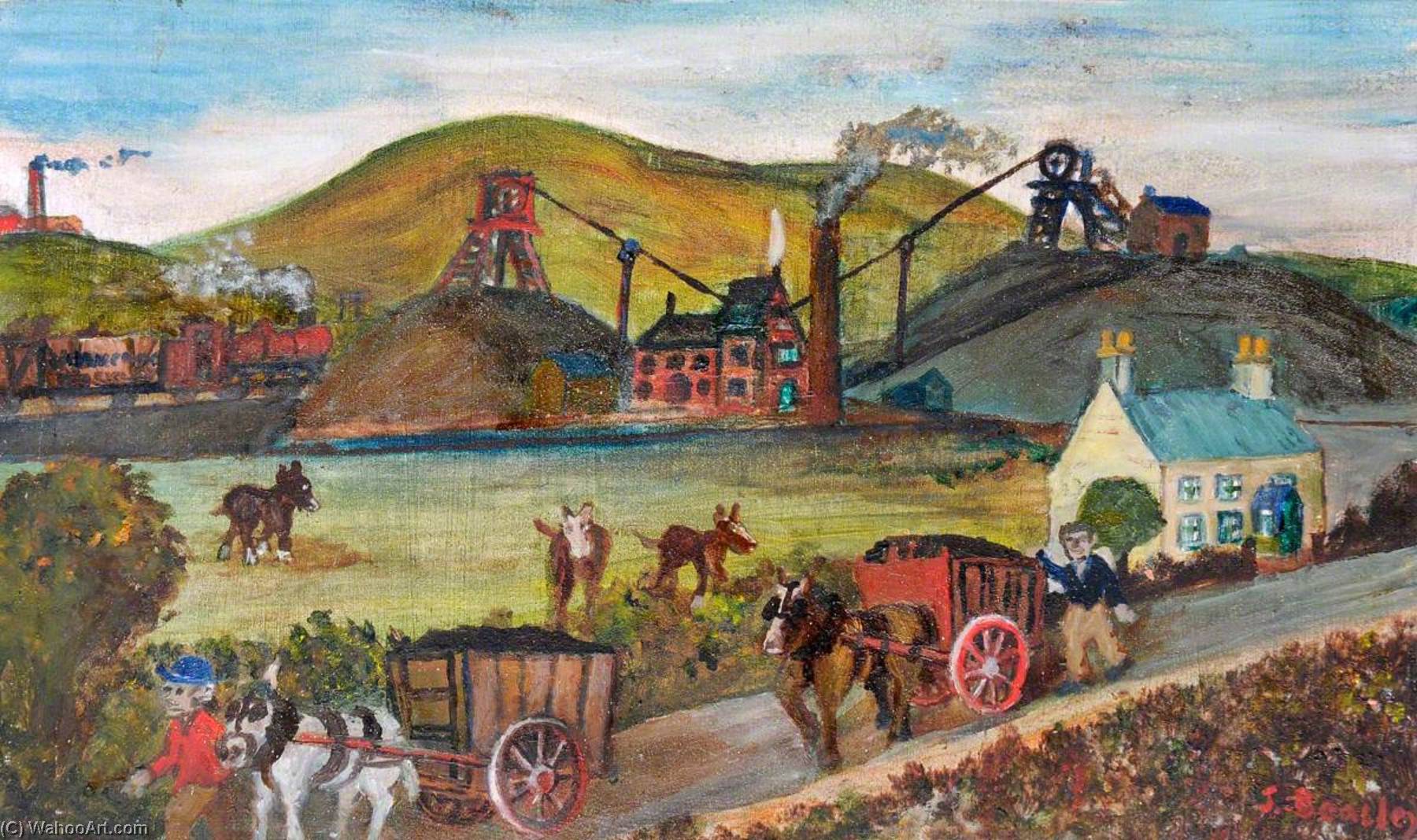 Wikioo.org - The Encyclopedia of Fine Arts - Painting, Artwork by James Bentley - Little Mountain – Ewloe Collieries, 1871