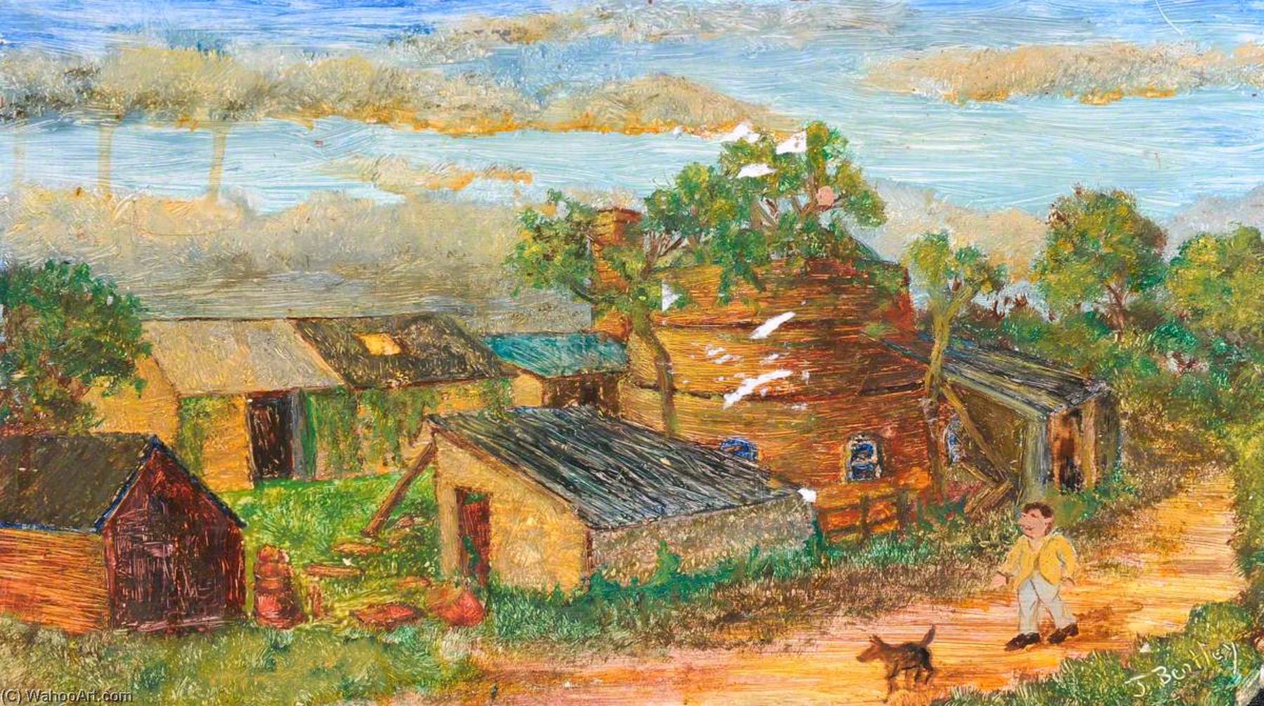 Wikioo.org - The Encyclopedia of Fine Arts - Painting, Artwork by James Bentley - A Derelict Buckley Pottery, 1956