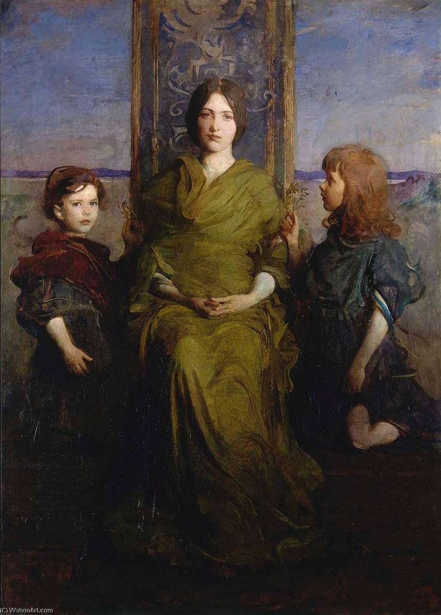 Wikioo.org - The Encyclopedia of Fine Arts - Painting, Artwork by Abbott Handerson Thayer - Virgin Enthroned