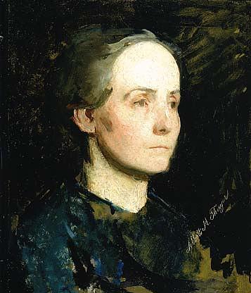 Wikioo.org – La Enciclopedia de las Bellas Artes - Pintura, Obras de arte de Abbott Handerson Thayer - Retrato de una mujer Gertrudis  Bloquear  pintura