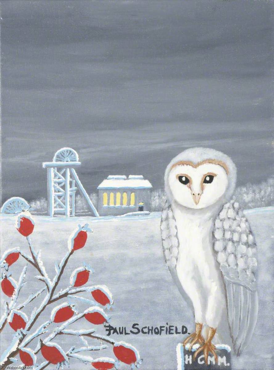 WikiOO.org - Encyclopedia of Fine Arts - Festés, Grafika Paul Schofield - Snowy Owl I