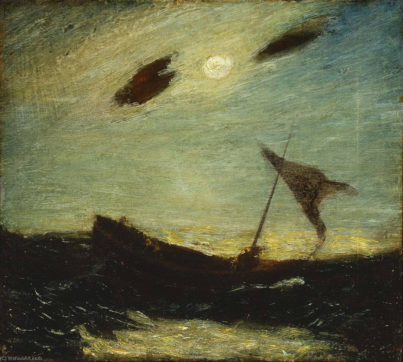 Wikioo.org - The Encyclopedia of Fine Arts - Painting, Artwork by Albert Pinkham Ryder - Moonlight