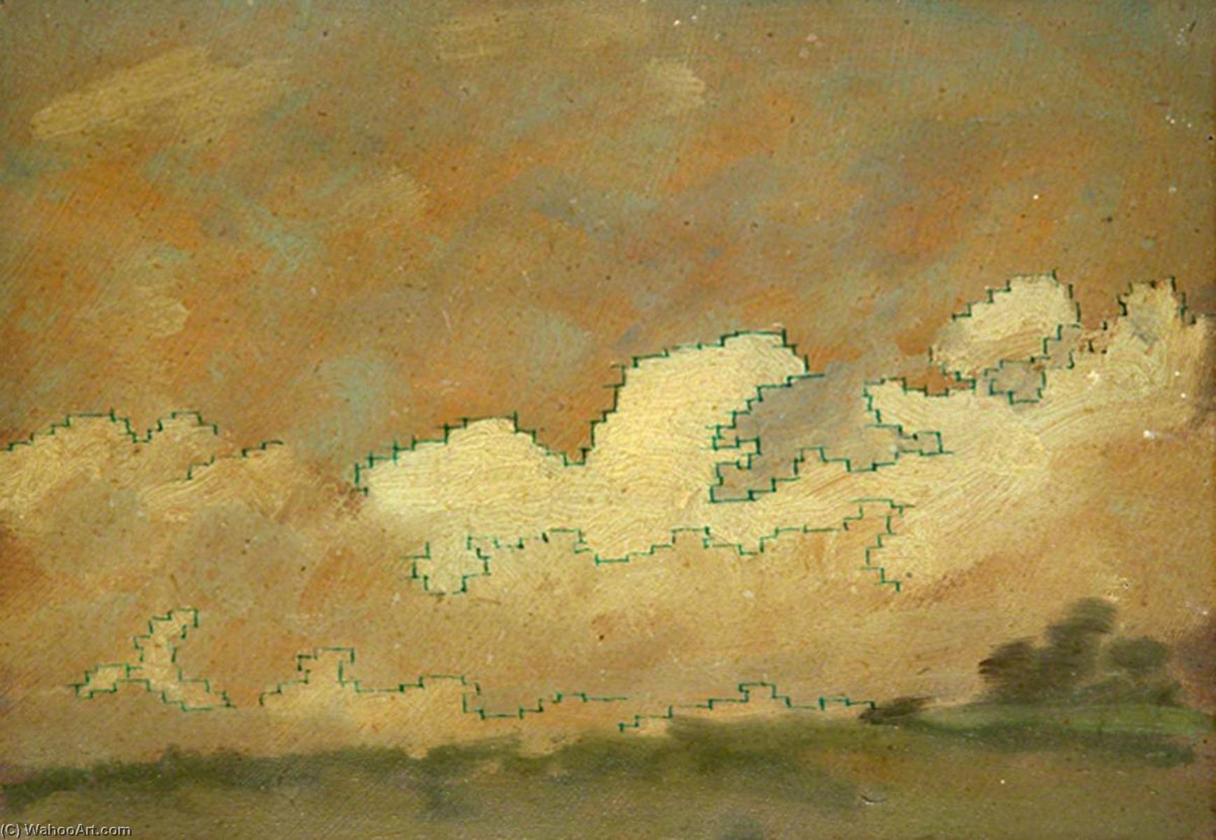 Wikioo.org - The Encyclopedia of Fine Arts - Painting, Artwork by Sidney Herbert Sime - Patterned Clouds and Sky