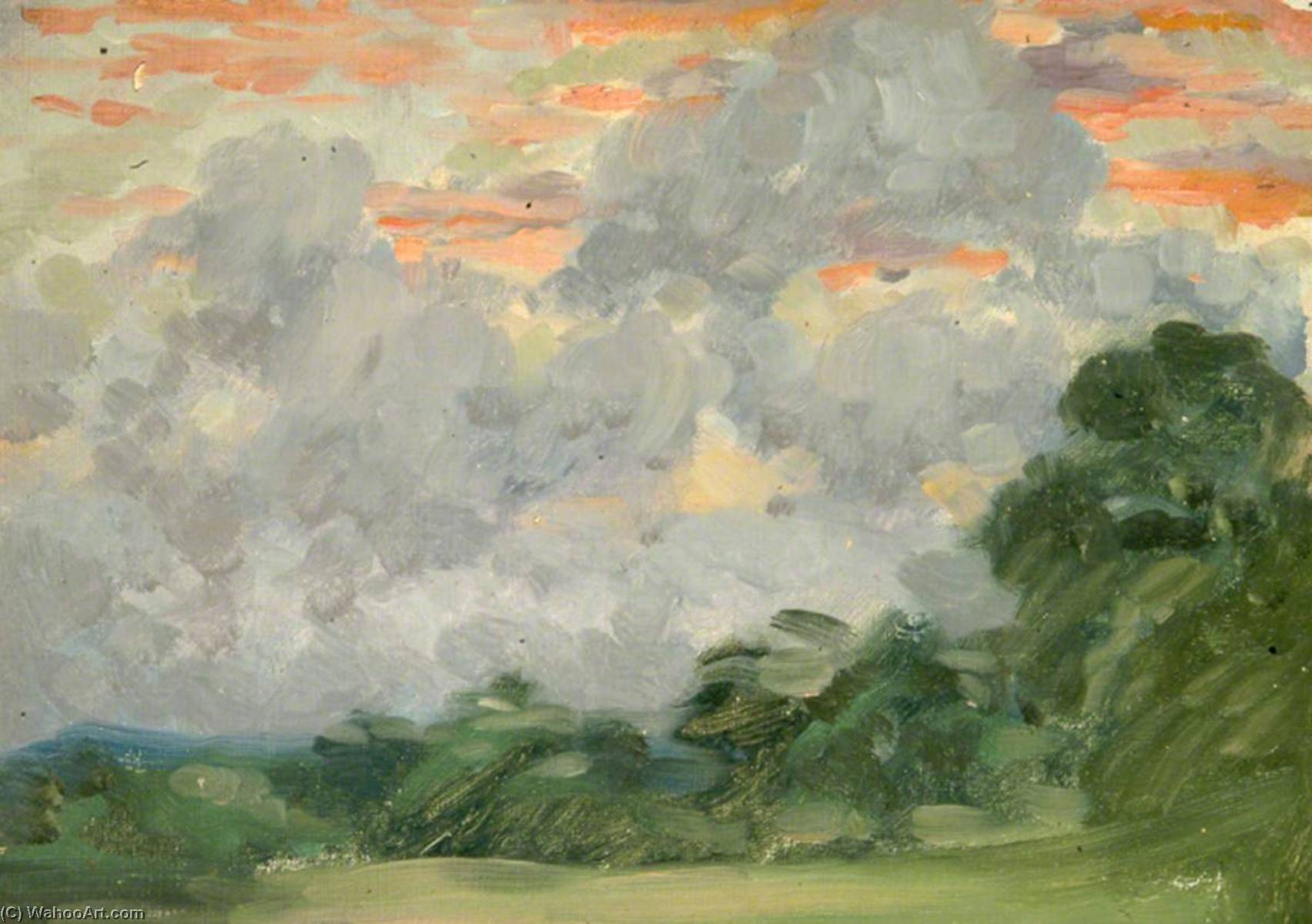Wikioo.org - The Encyclopedia of Fine Arts - Painting, Artwork by Sidney Herbert Sime - Trees and Clouds