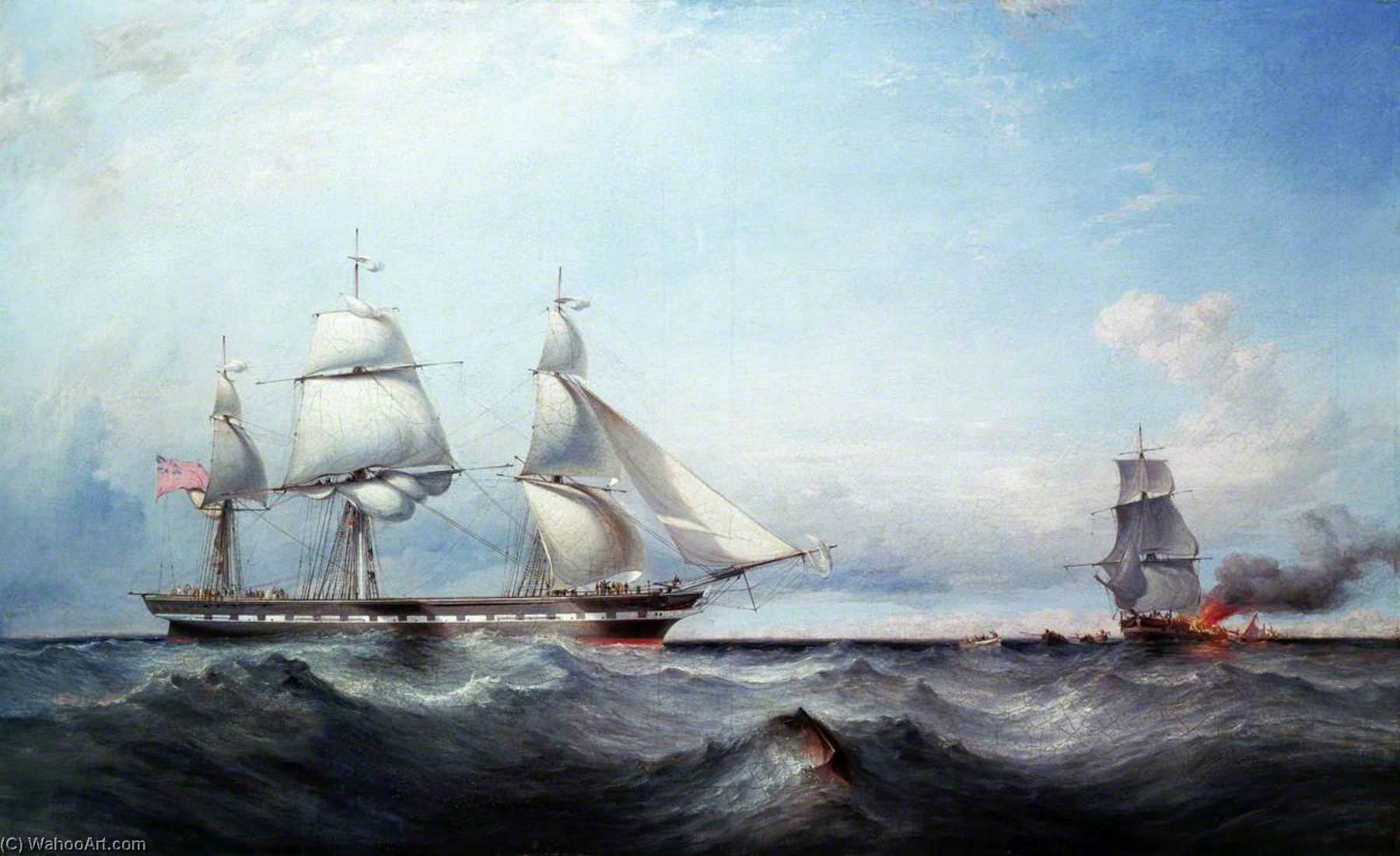 Wikioo.org - The Encyclopedia of Fine Arts - Painting, Artwork by James Harris Senior - The Ship 'Roxburgh Castle'