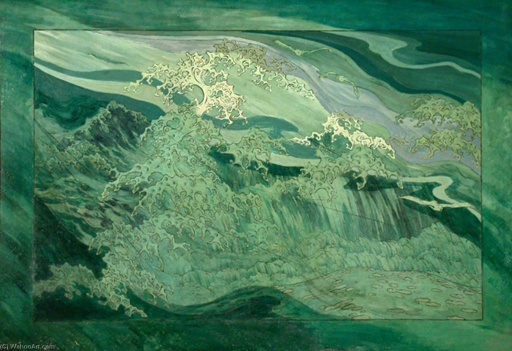 Wikioo.org - The Encyclopedia of Fine Arts - Painting, Artwork by Sidney Herbert Sime - Painting of Waves