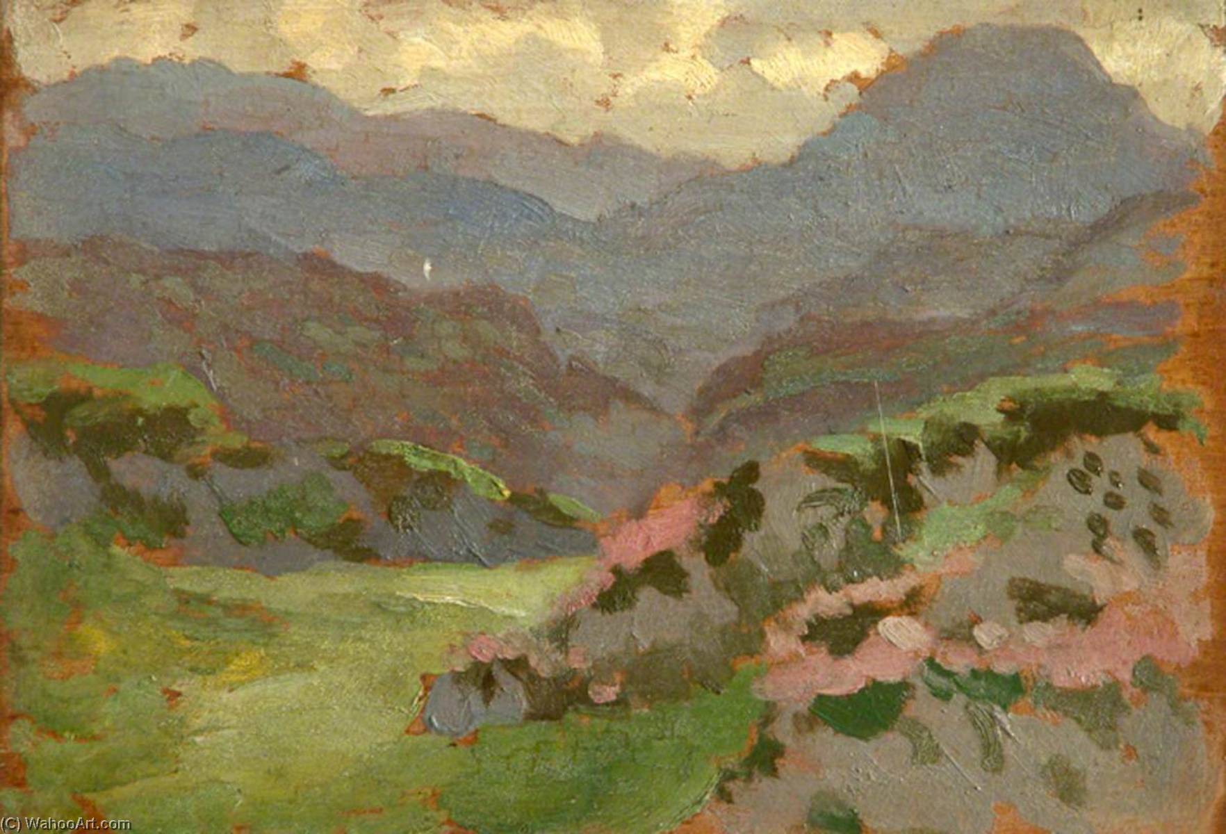 Wikioo.org - The Encyclopedia of Fine Arts - Painting, Artwork by Sidney Herbert Sime - Landscape, Scottish Mountains