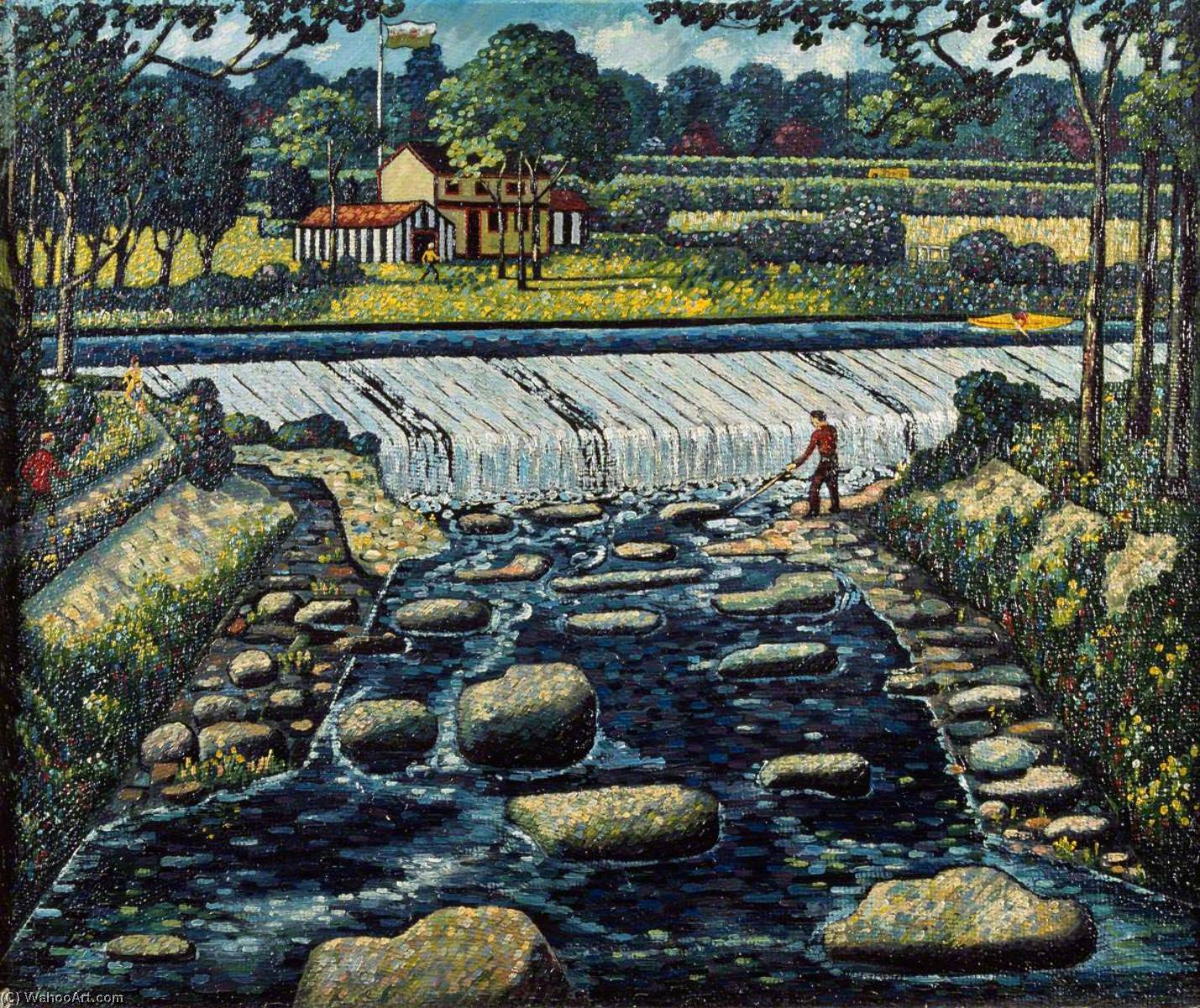 Wikioo.org - The Encyclopedia of Fine Arts - Painting, Artwork by Charles Byrd - The Weir, Llandaff