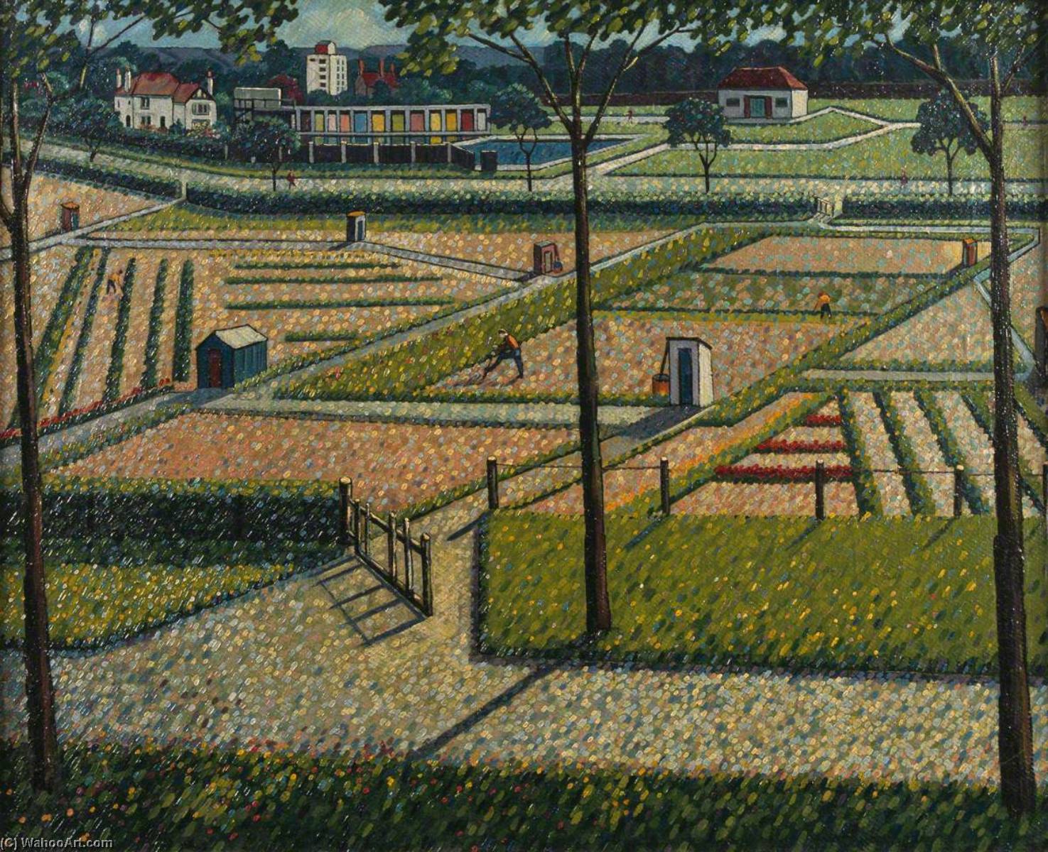 Wikioo.org - The Encyclopedia of Fine Arts - Painting, Artwork by Charles Byrd - Allotment Gardens, Llandaff