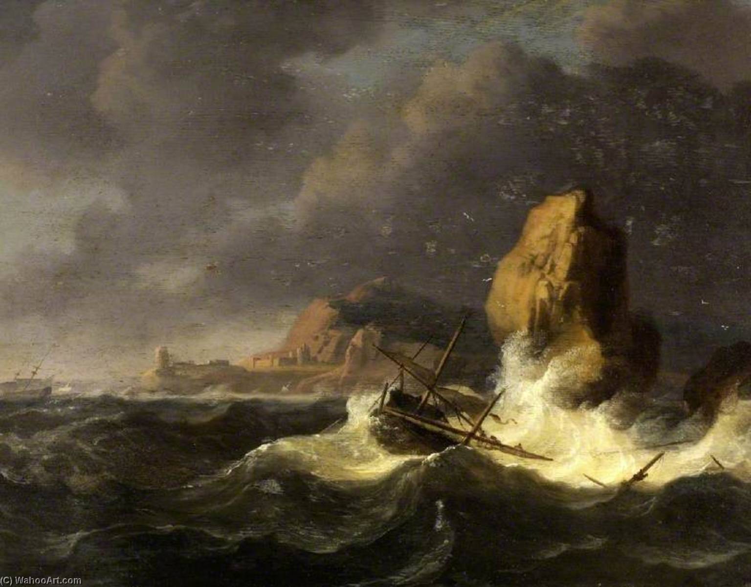 Wikioo.org - The Encyclopedia of Fine Arts - Painting, Artwork by Ludolf Backhuysen - A Shipwreck