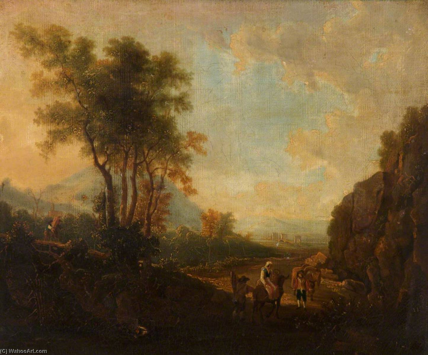 Wikioo.org - The Encyclopedia of Fine Arts - Painting, Artwork by Thomas Robson - An Italian Landscape (copy after Richard Wilson)