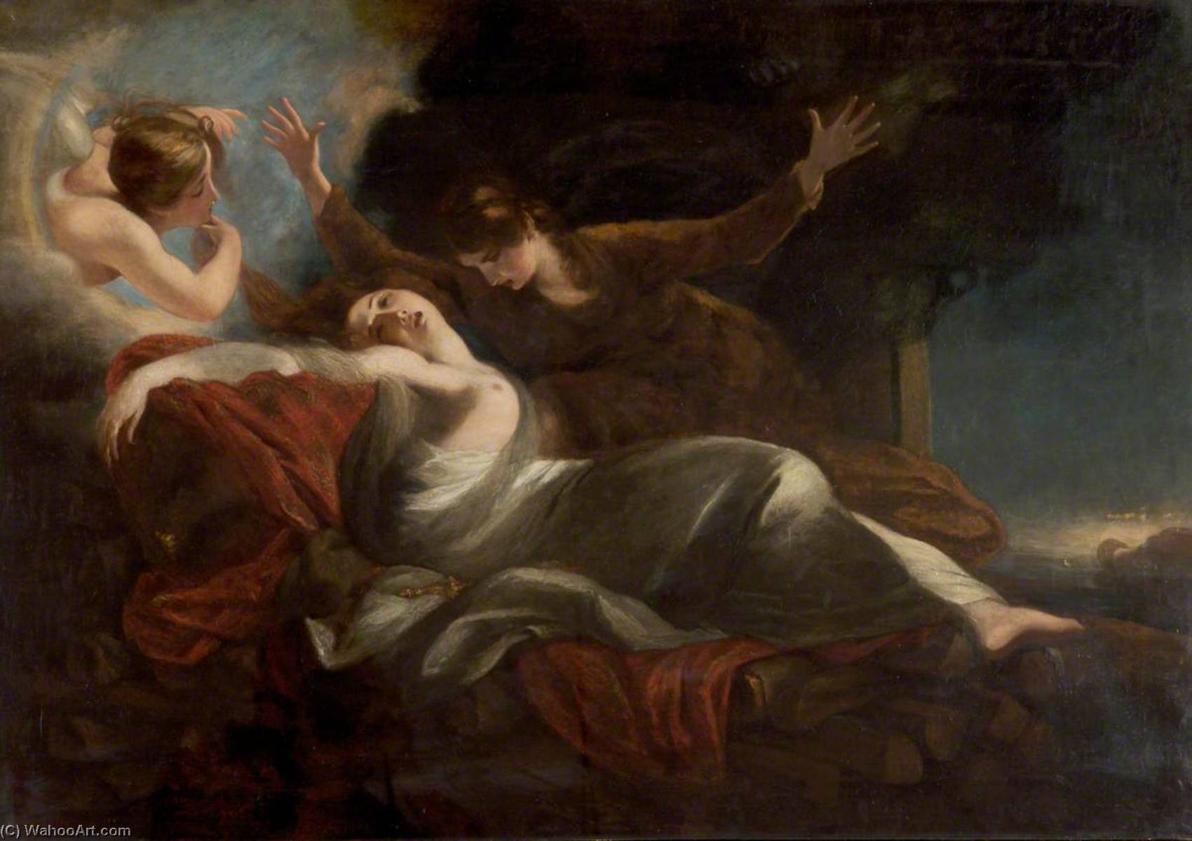WikiOO.org - Encyclopedia of Fine Arts - Lukisan, Artwork Thomas Robson - The Death of Dido (after Joshua Reynolds)