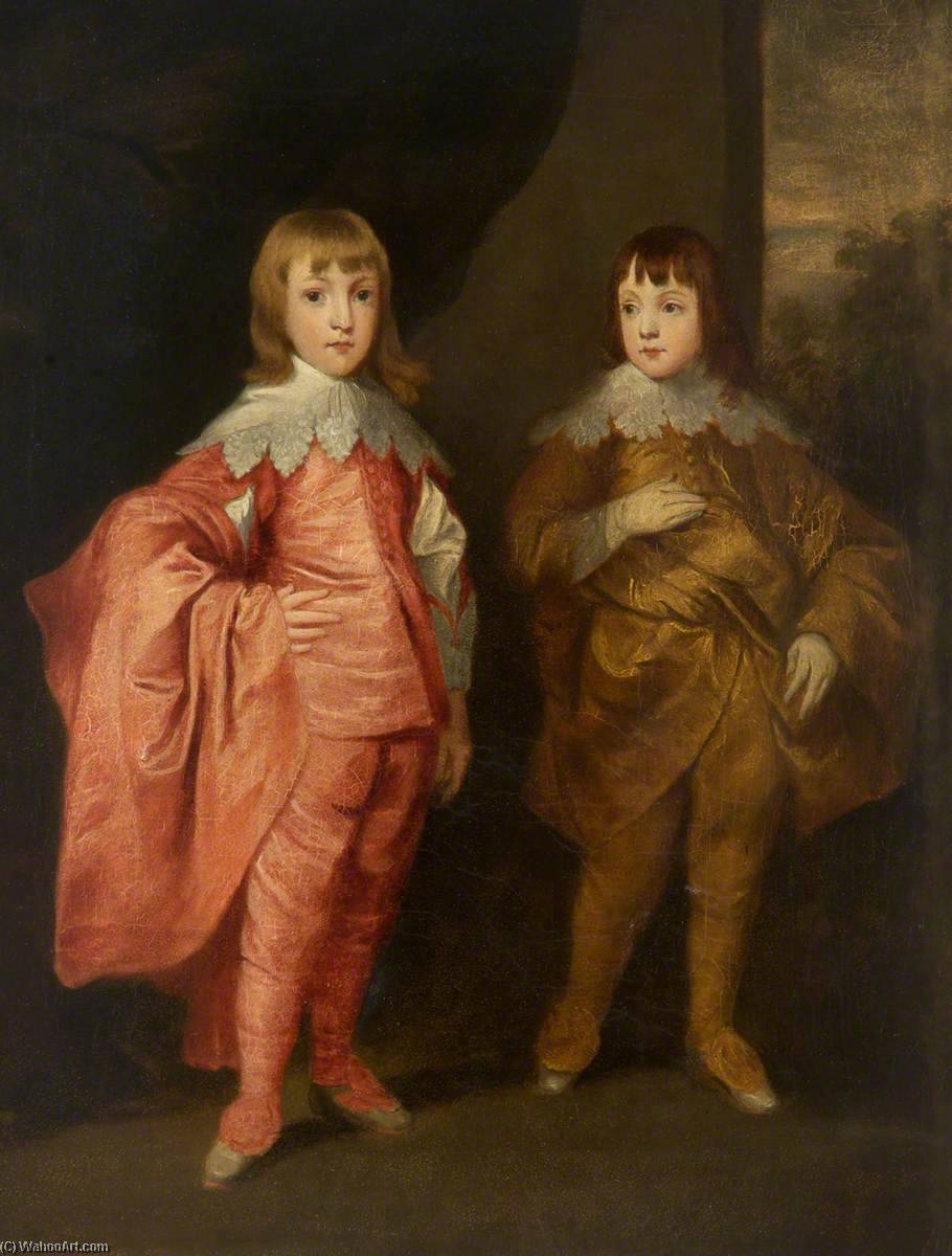 Wikioo.org - The Encyclopedia of Fine Arts - Painting, Artwork by Thomas Robson - George Villiers (1628–1687), 2nd Duke of Buckingham, and His Brother, Francis Villiers (1629–1648) (copy after Anthony van Dyck)