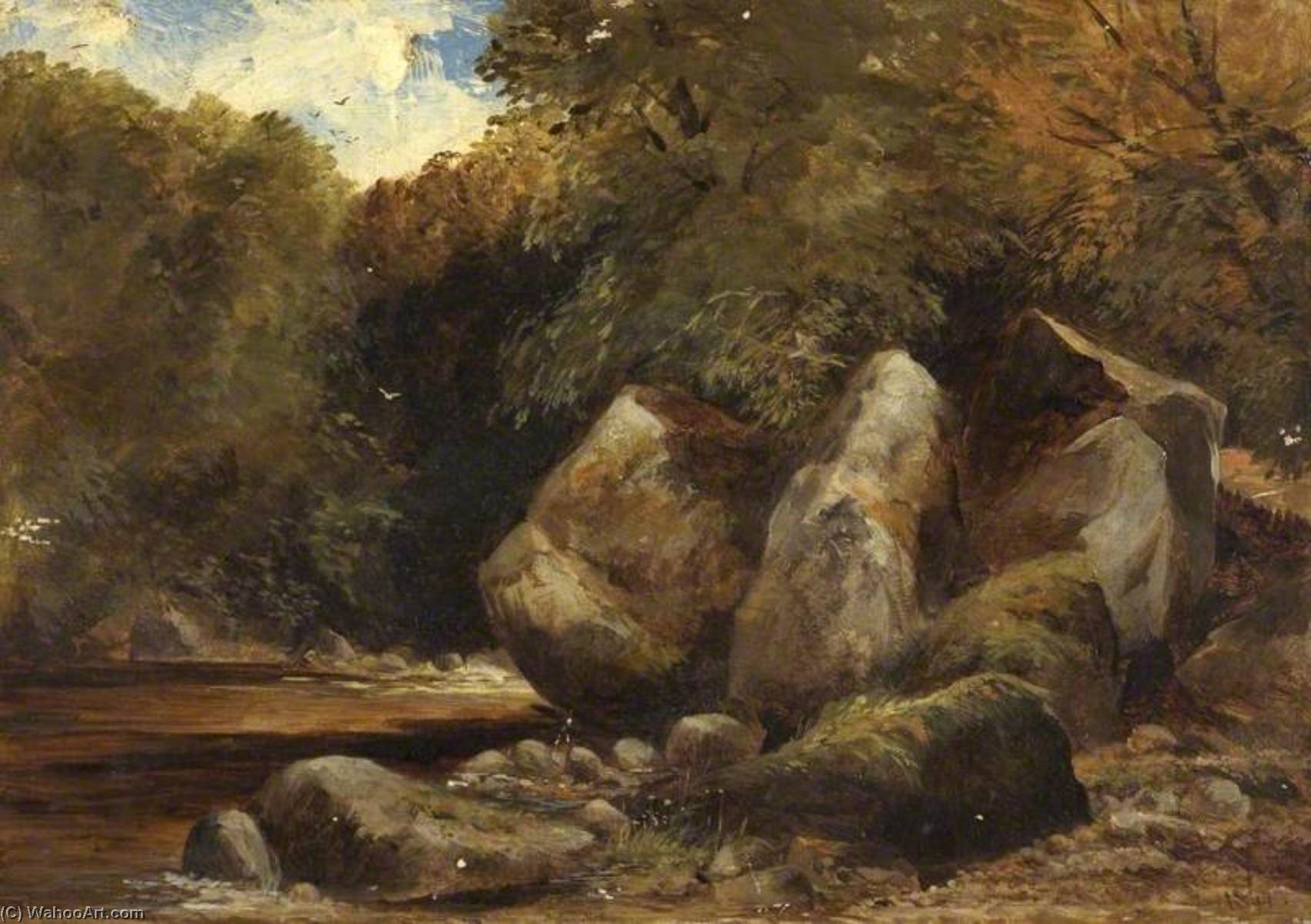 Wikioo.org - The Encyclopedia of Fine Arts - Painting, Artwork by George Hornblower Simms - Landscape with Large Rocks