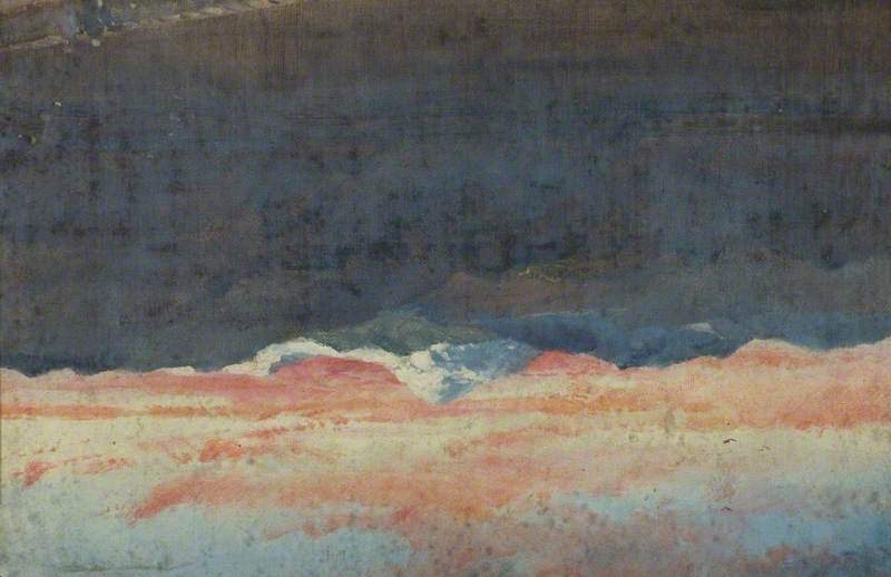 Wikioo.org - The Encyclopedia of Fine Arts - Painting, Artwork by George Hornblower Simms - Sunset over Snow Capped Mountains