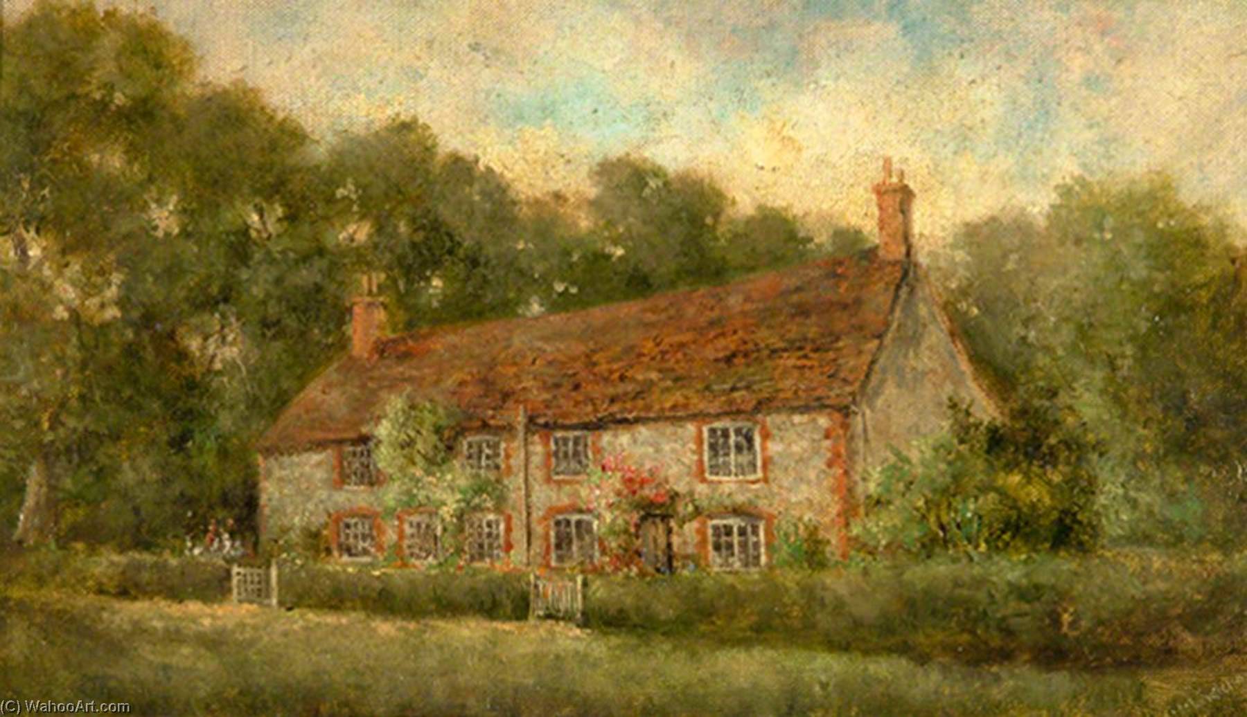 Wikioo.org - The Encyclopedia of Fine Arts - Painting, Artwork by Charles Langton Lockton - Court Cottage, North Side (front view), Hamsey Green