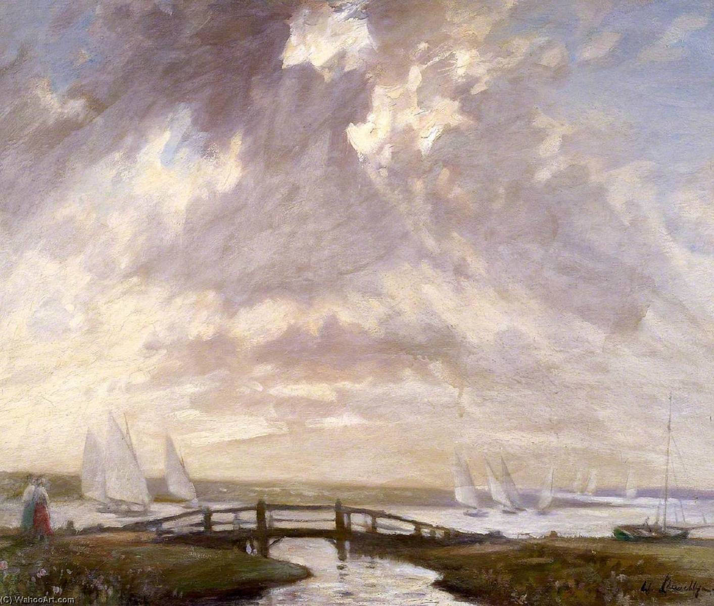 Wikioo.org - The Encyclopedia of Fine Arts - Painting, Artwork by Samuel Henry William Llewellyn - Sailing at Blakeney