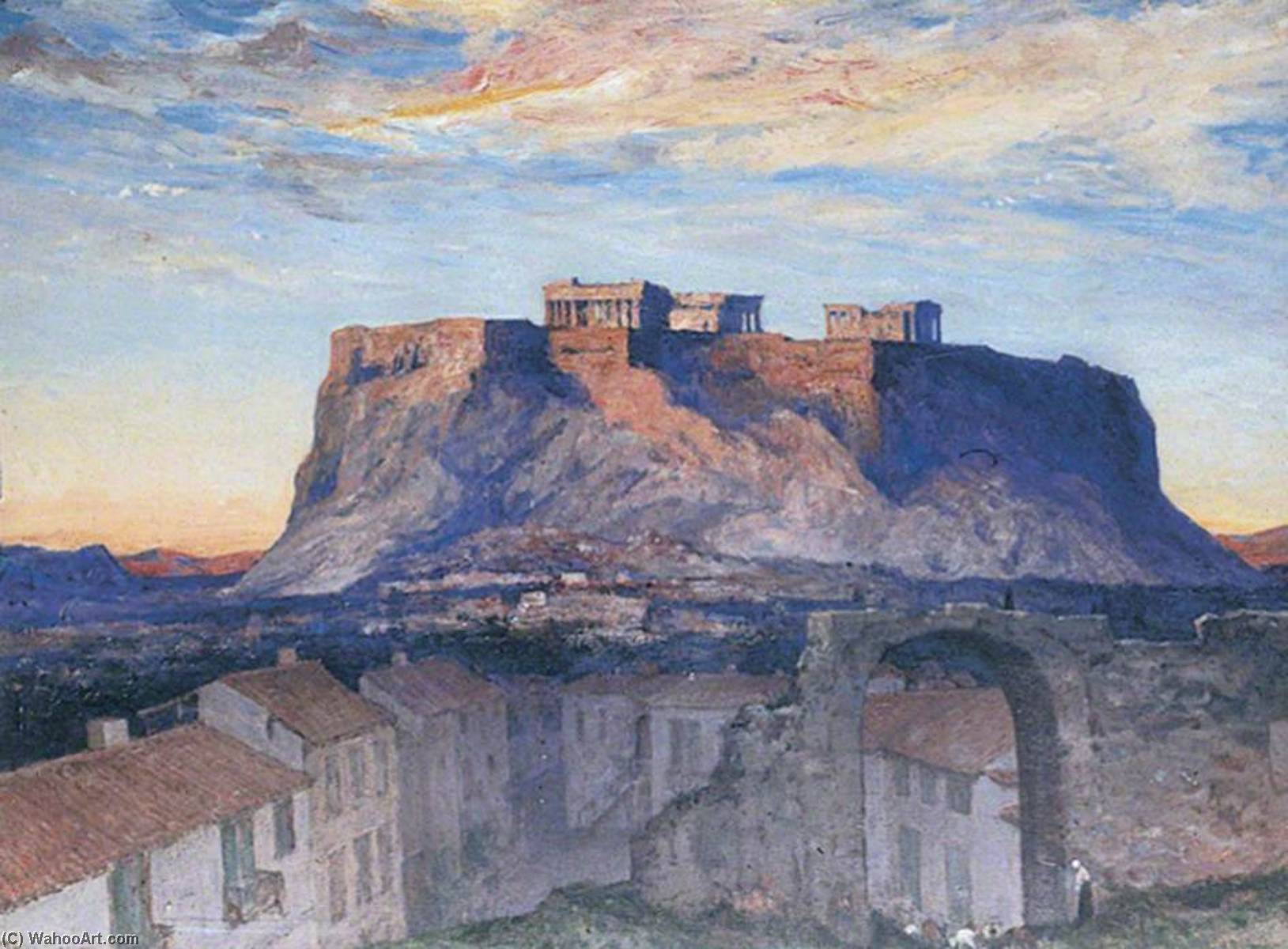 Wikioo.org - The Encyclopedia of Fine Arts - Painting, Artwork by Herbert Edwin Pelham Hughes Stanton - Acropolis at Sunrise