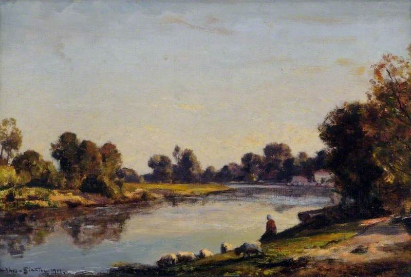 Wikioo.org - The Encyclopedia of Fine Arts - Painting, Artwork by Herbert Edwin Pelham Hughes Stanton - Evening on the River