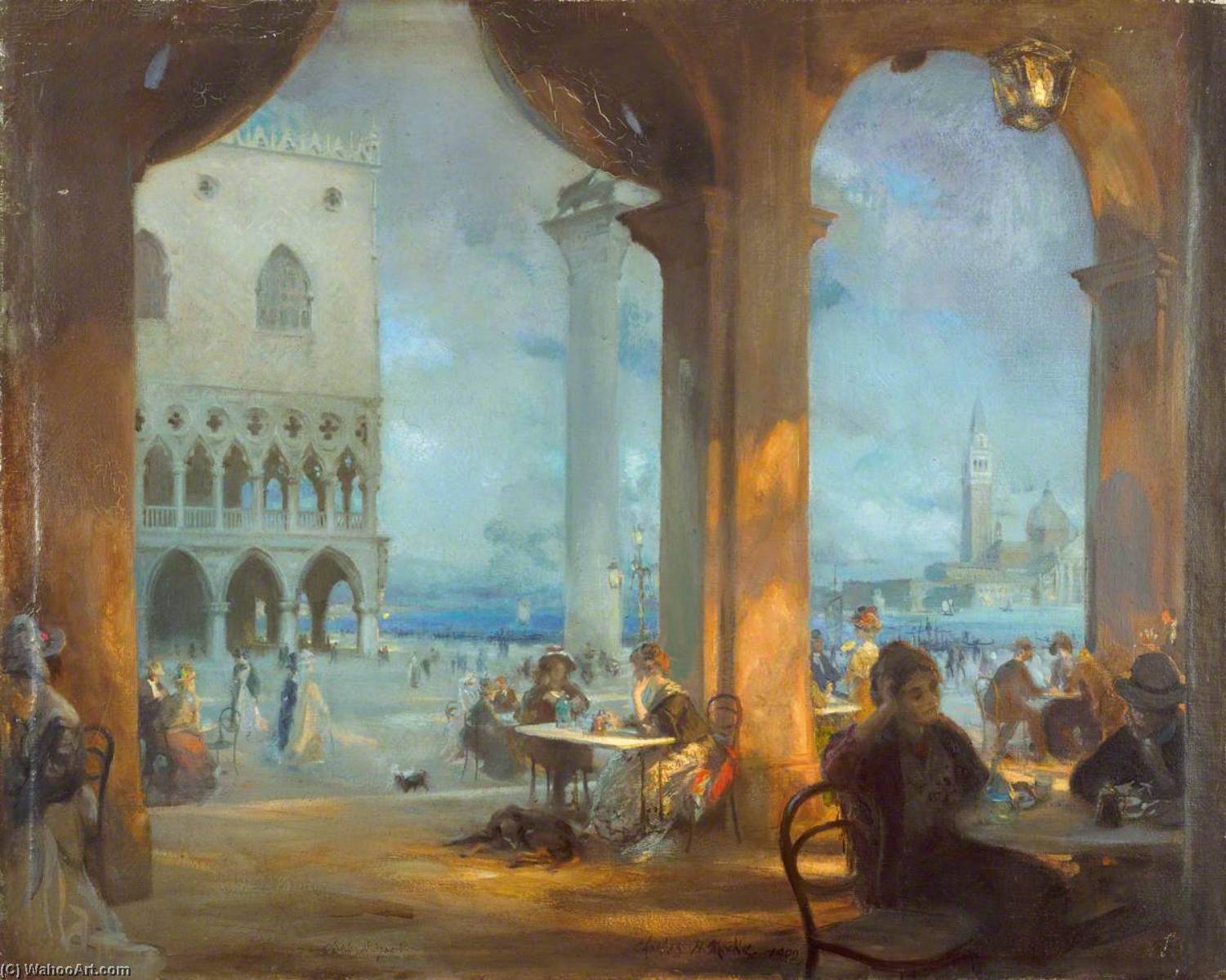 Wikioo.org - The Encyclopedia of Fine Arts - Painting, Artwork by Charles Hodge Mackie - La piazzetta, Venice