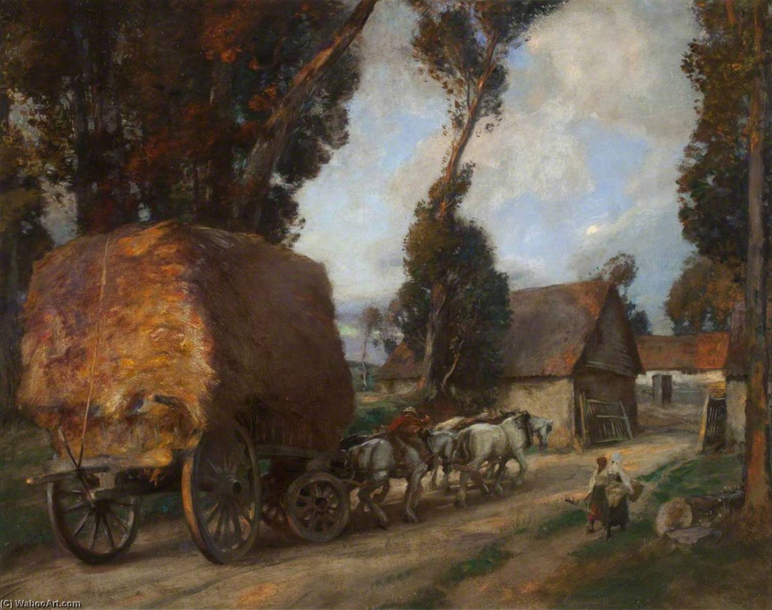 Wikioo.org - The Encyclopedia of Fine Arts - Painting, Artwork by Charles Hodge Mackie - The Hay Cart