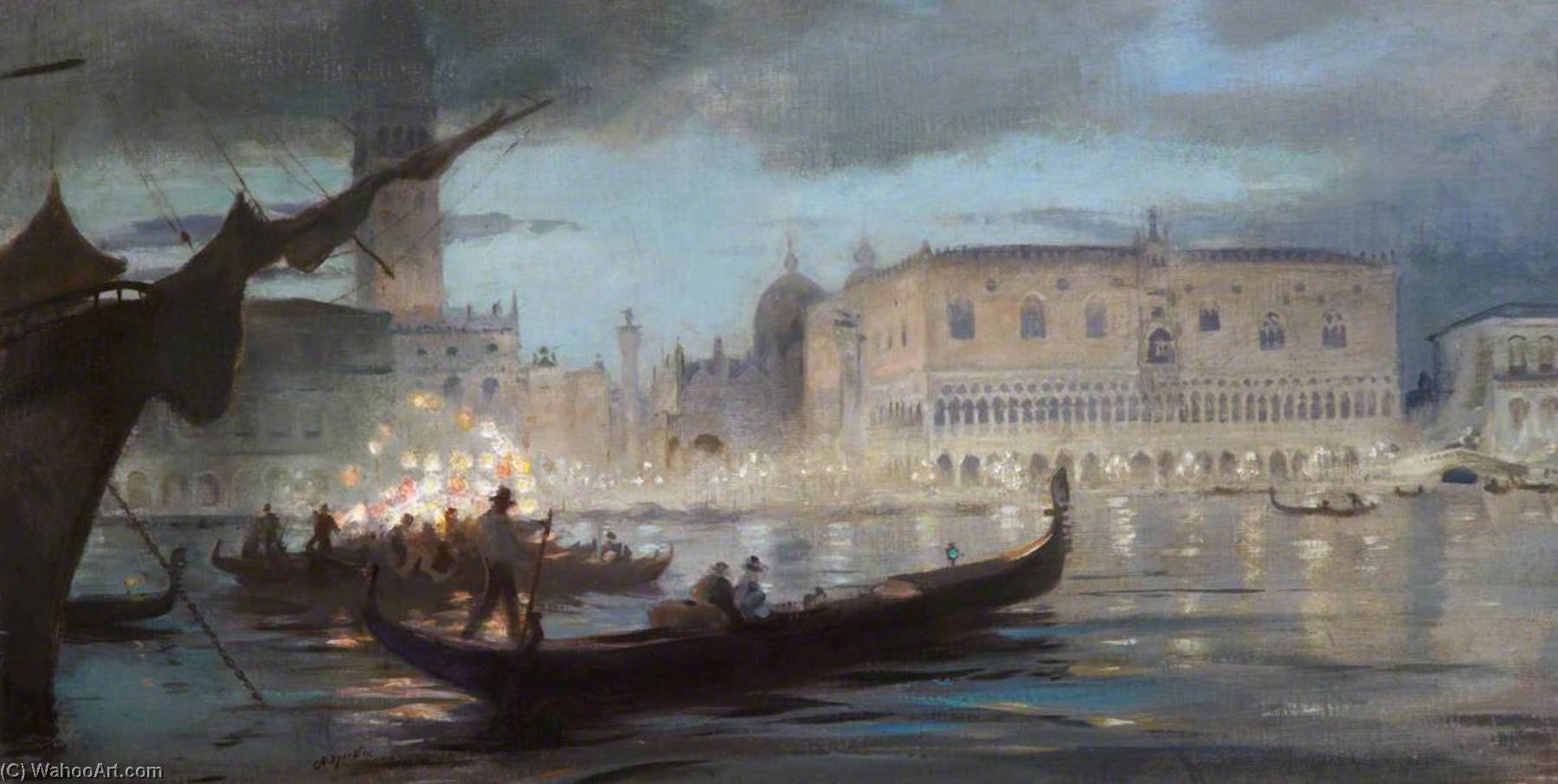 Wikioo.org - The Encyclopedia of Fine Arts - Painting, Artwork by Charles Hodge Mackie - La musica veneziana