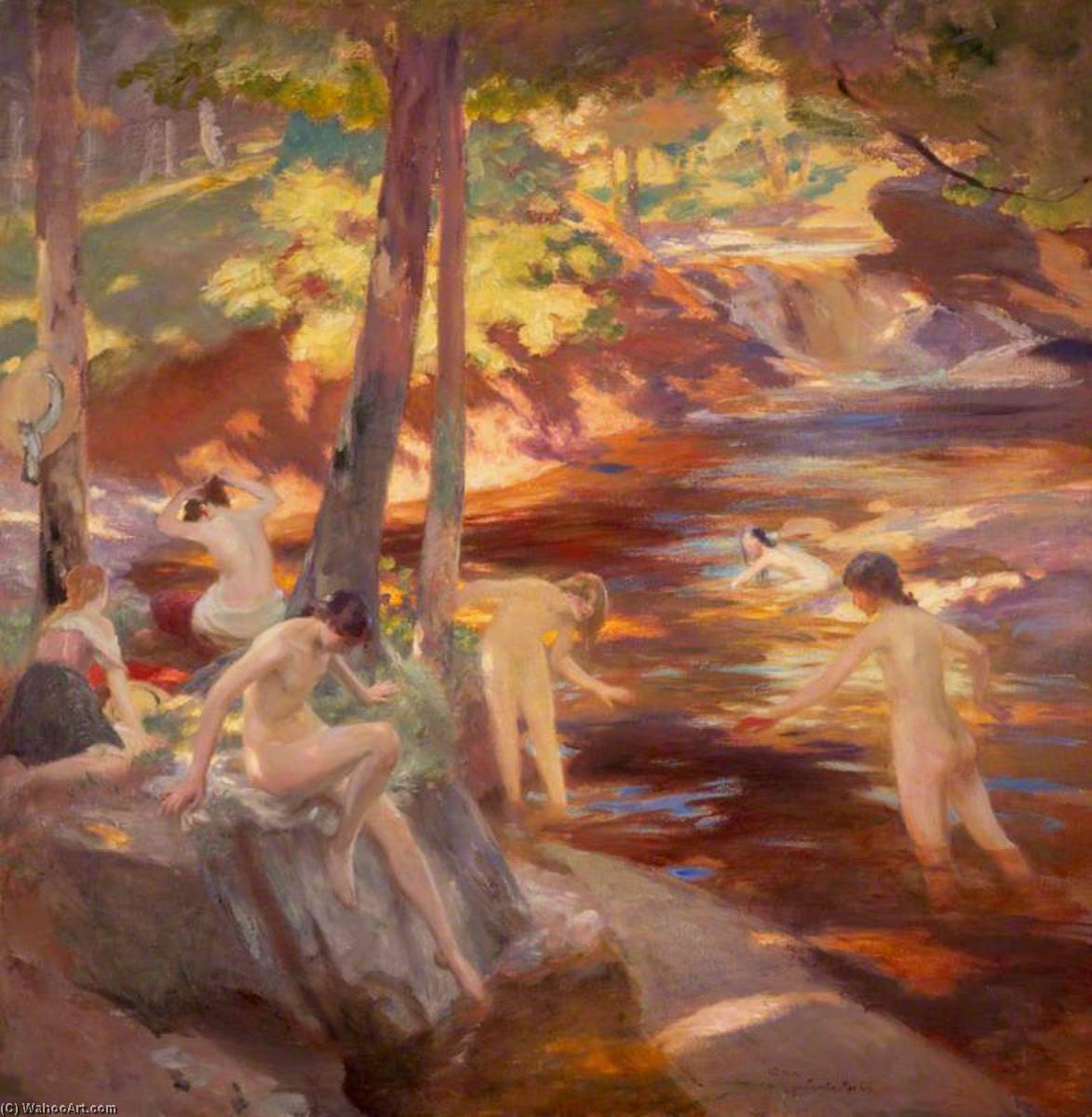Wikioo.org - The Encyclopedia of Fine Arts - Painting, Artwork by Charles Hodge Mackie - The Bathing Pool