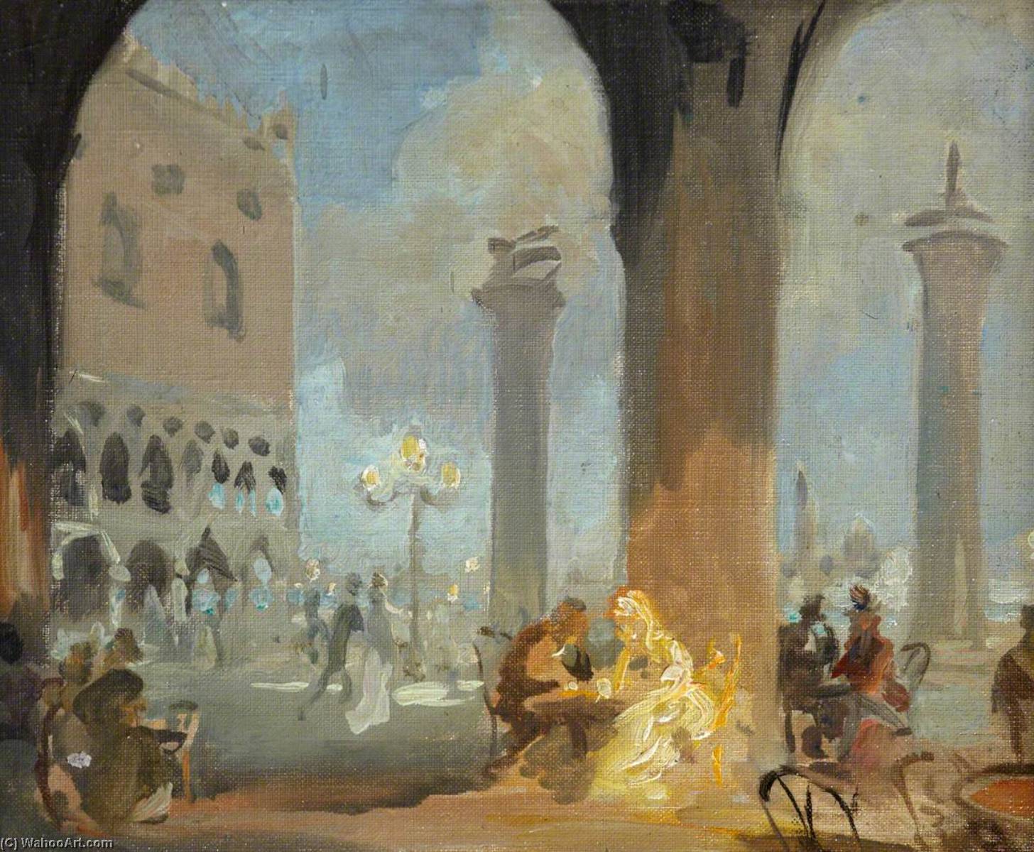 Wikioo.org - The Encyclopedia of Fine Arts - Painting, Artwork by Charles Hodge Mackie - La piazzetta, Venice (study)