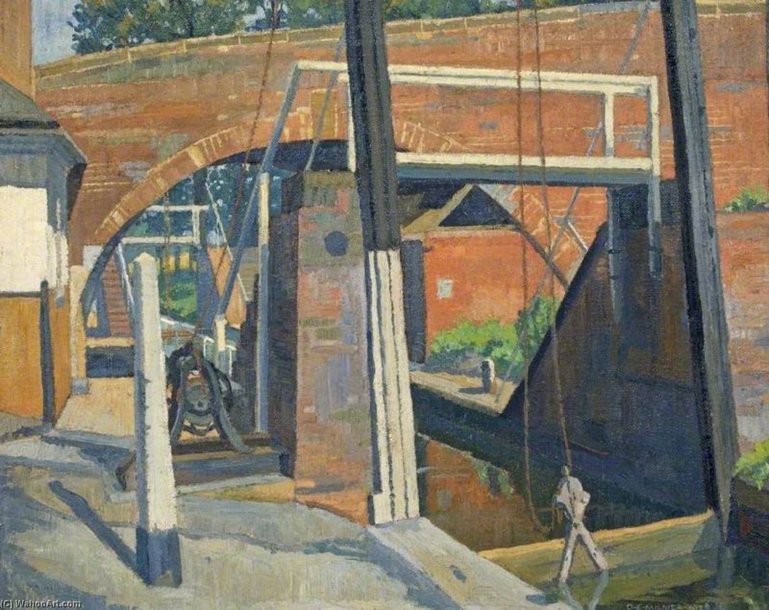 Wikioo.org - The Encyclopedia of Fine Arts - Painting, Artwork by Donald Ewart Milner - The Lock Gate (King's Norton, Guillotine Gate)