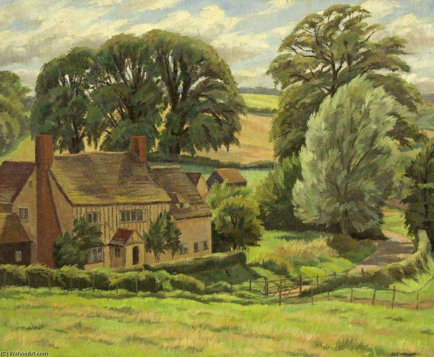 Wikioo.org - The Encyclopedia of Fine Arts - Painting, Artwork by Donald Ewart Milner - A Suffolk Farm