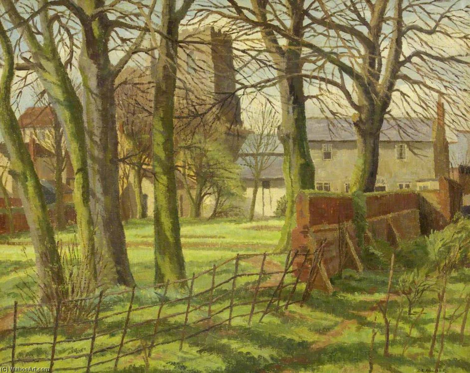 Wikioo.org - The Encyclopedia of Fine Arts - Painting, Artwork by Donald Ewart Milner - A Suffolk Garden