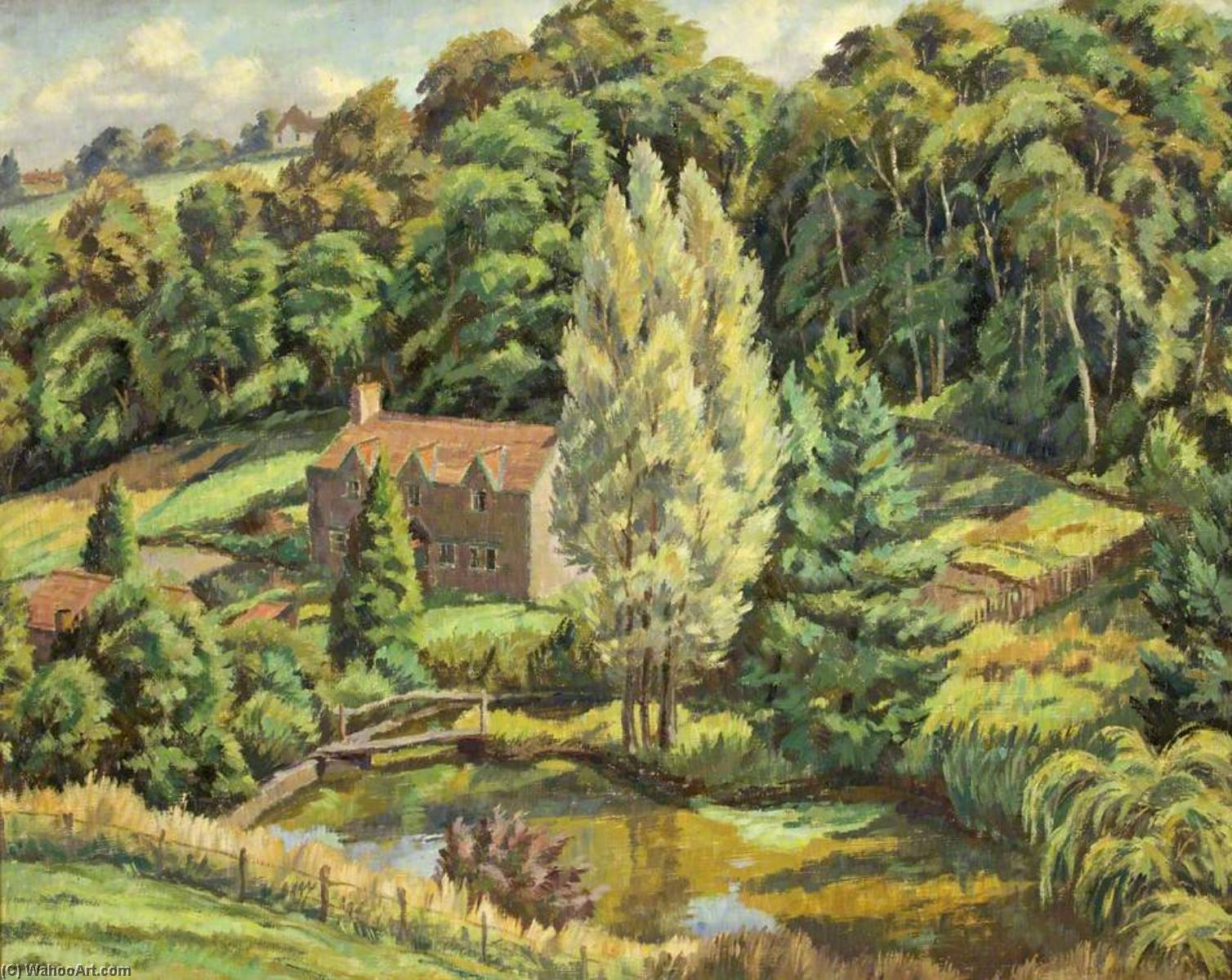 Wikioo.org - The Encyclopedia of Fine Arts - Painting, Artwork by Donald Ewart Milner - The Glen, Abbotsleigh, Bristol
