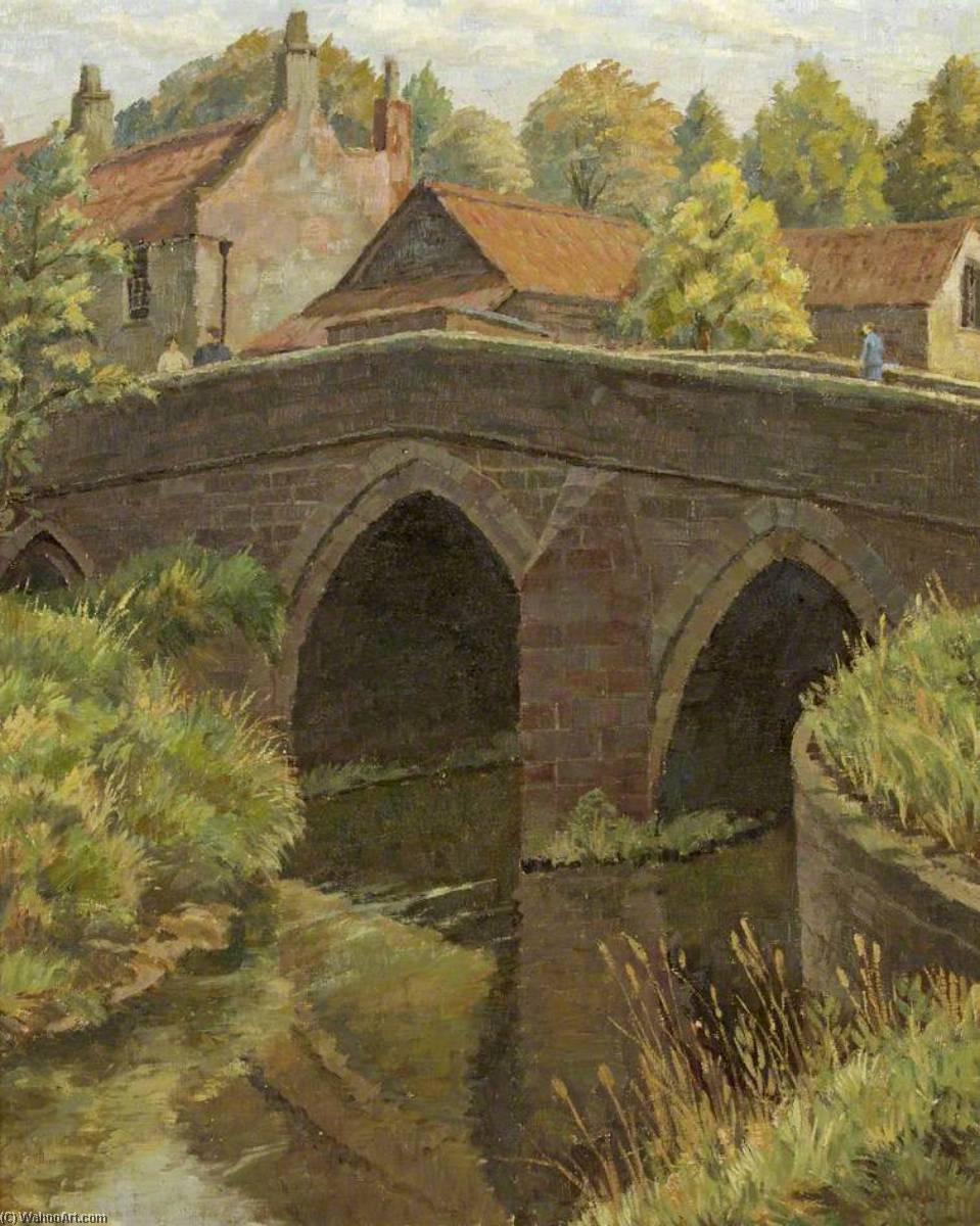 Wikioo.org - The Encyclopedia of Fine Arts - Painting, Artwork by Donald Ewart Milner - The Bridge, Chew Magna