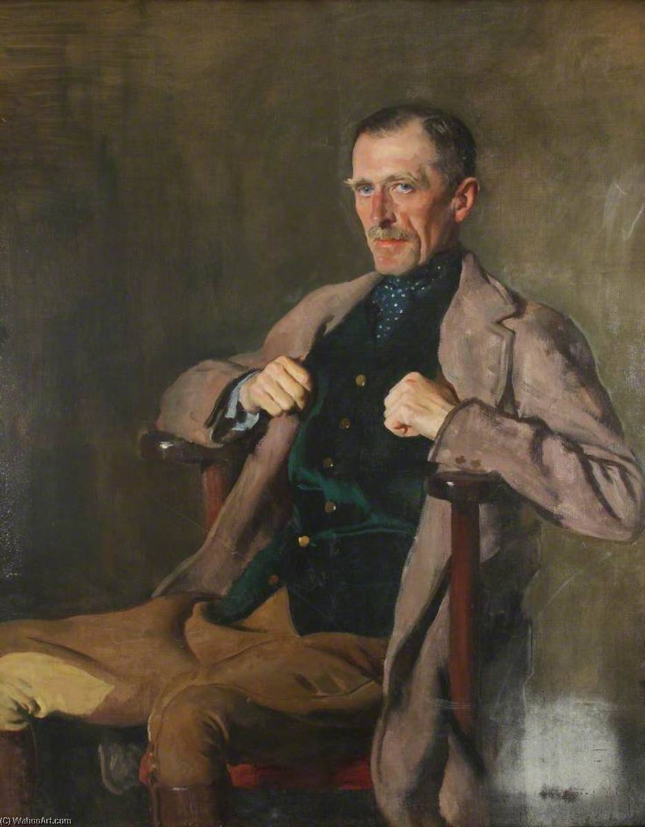 Wikioo.org - The Encyclopedia of Fine Arts - Painting, Artwork by Oswald Hornby Joseph Birley - Lieutenant Colonel Ralph Charles Donaldson Hudson (1874–1941)