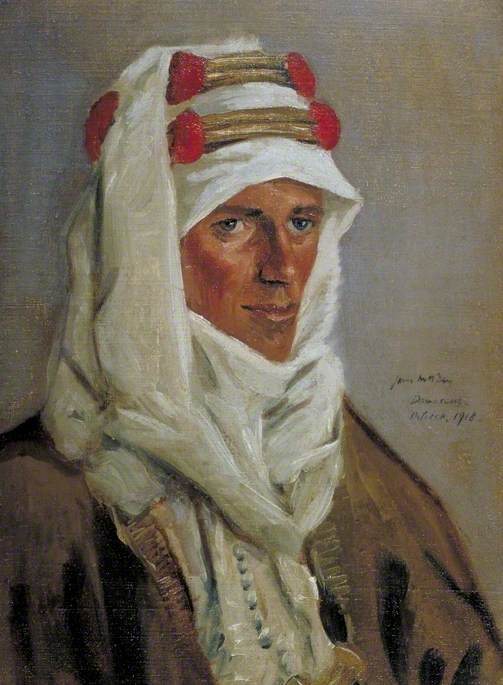 Wikioo.org - The Encyclopedia of Fine Arts - Painting, Artwork by James Mcbey - Lieutenant Colonel T. E. Lawrence (1888–1935), CB, DSO